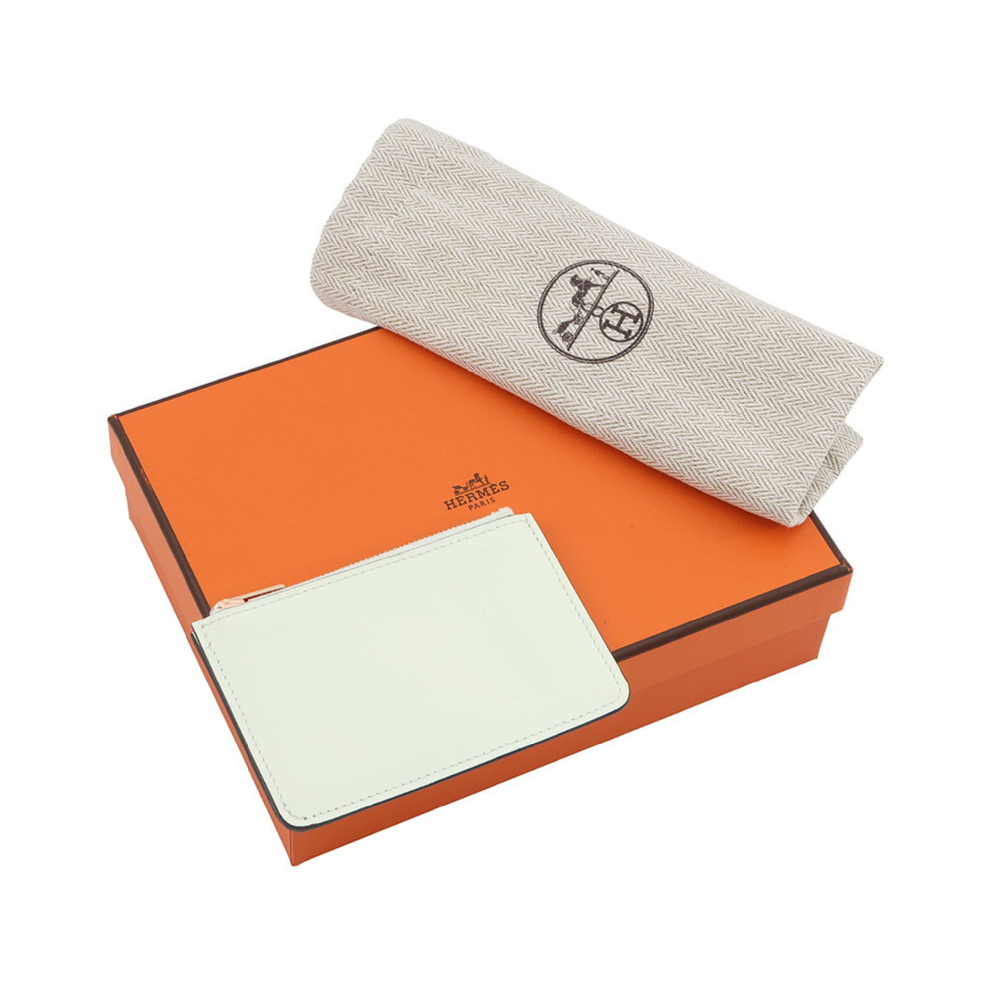 Hermes Beige Vert Coin Purse/Coin Case (Pre-Owned)
