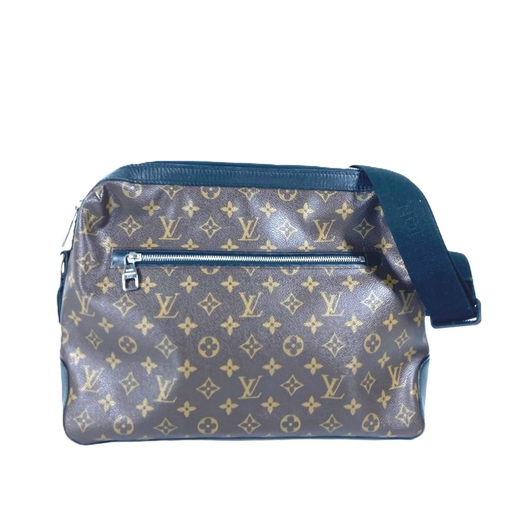Louis Vuitton Black Brown Galle Monogram Macassar Canvas Shoulder Bag (Pre-Owned)