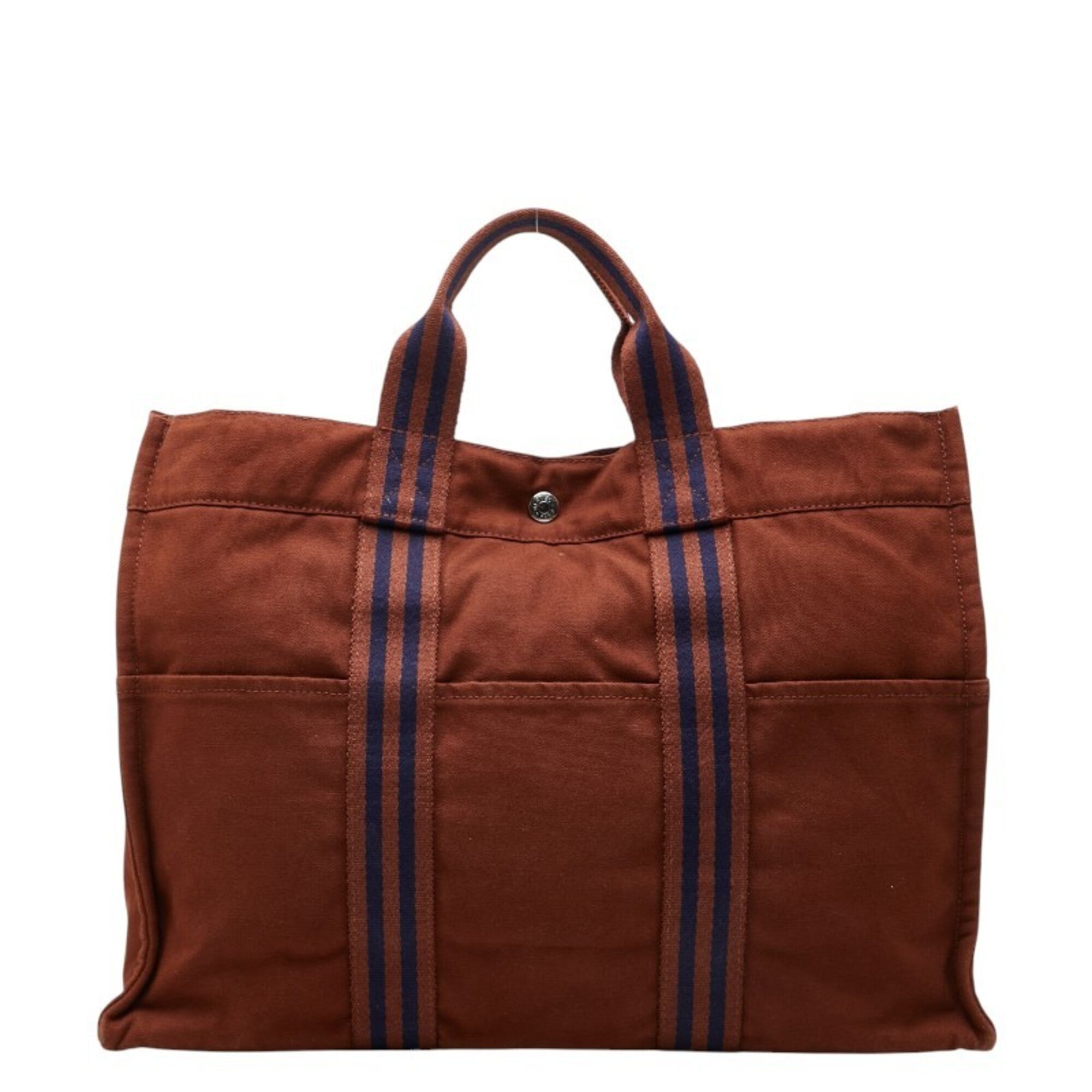 Hermes Brown Canvas Tote Bag (Pre-Owned)