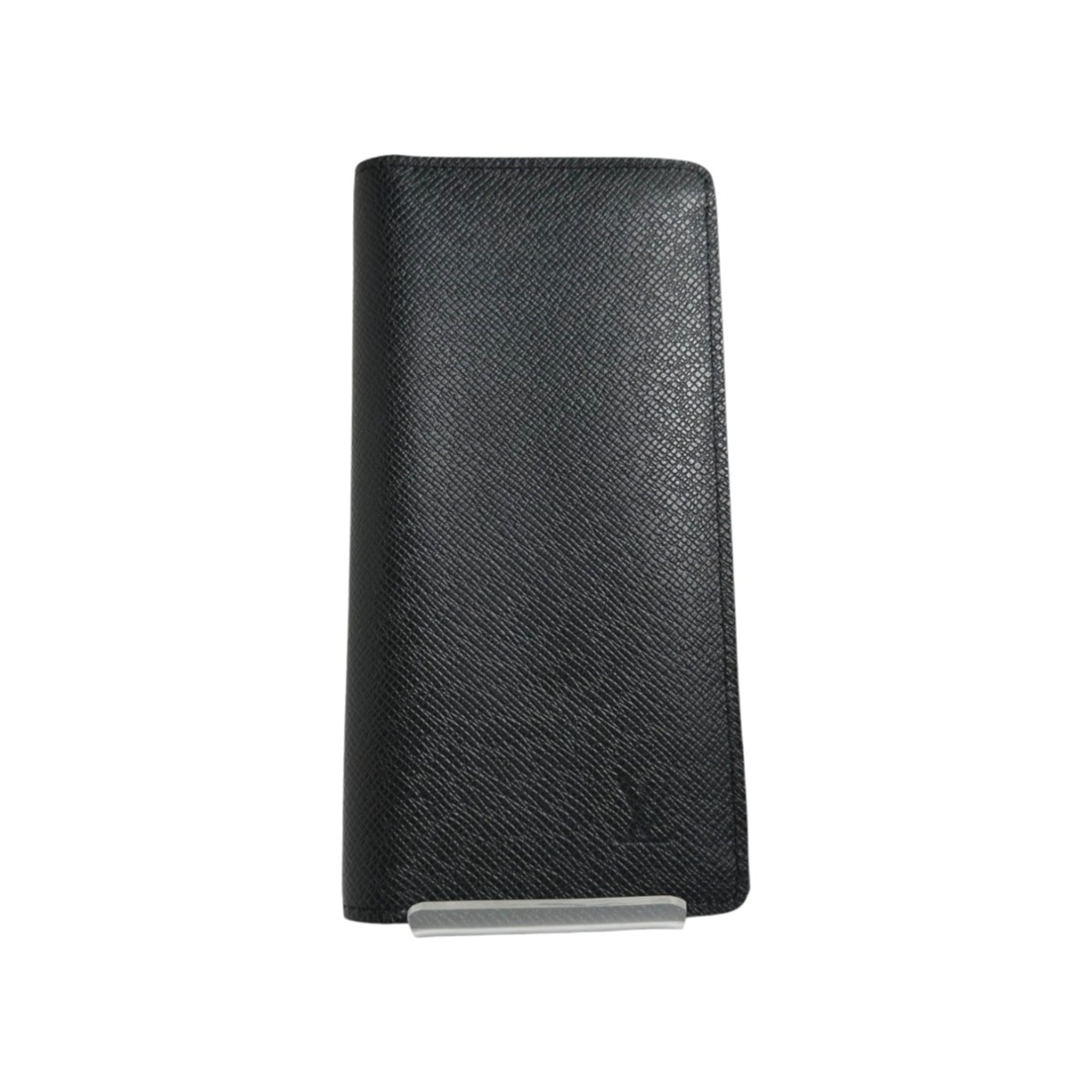 Louis Vuitton Black Taiga Leather Long Wallet (Bi-Fold) (Pre-Owned)