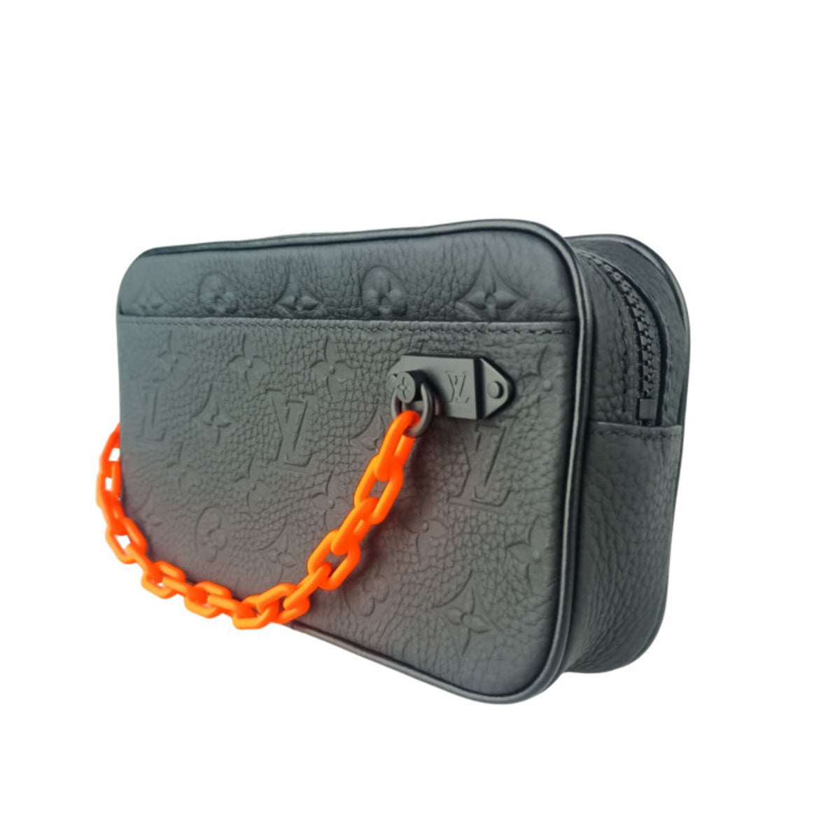 Louis Vuitton Black Orange Leather Sling Bag (Pre-Owned)