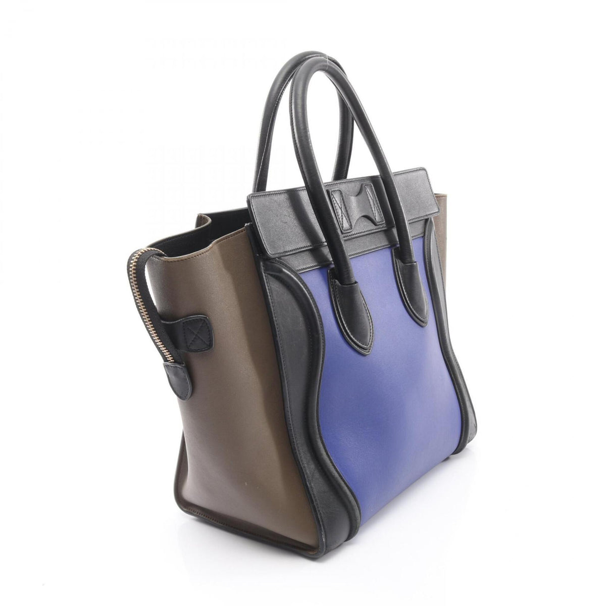Celine Black Blue Gray Leather Handbag (Pre-Owned)
