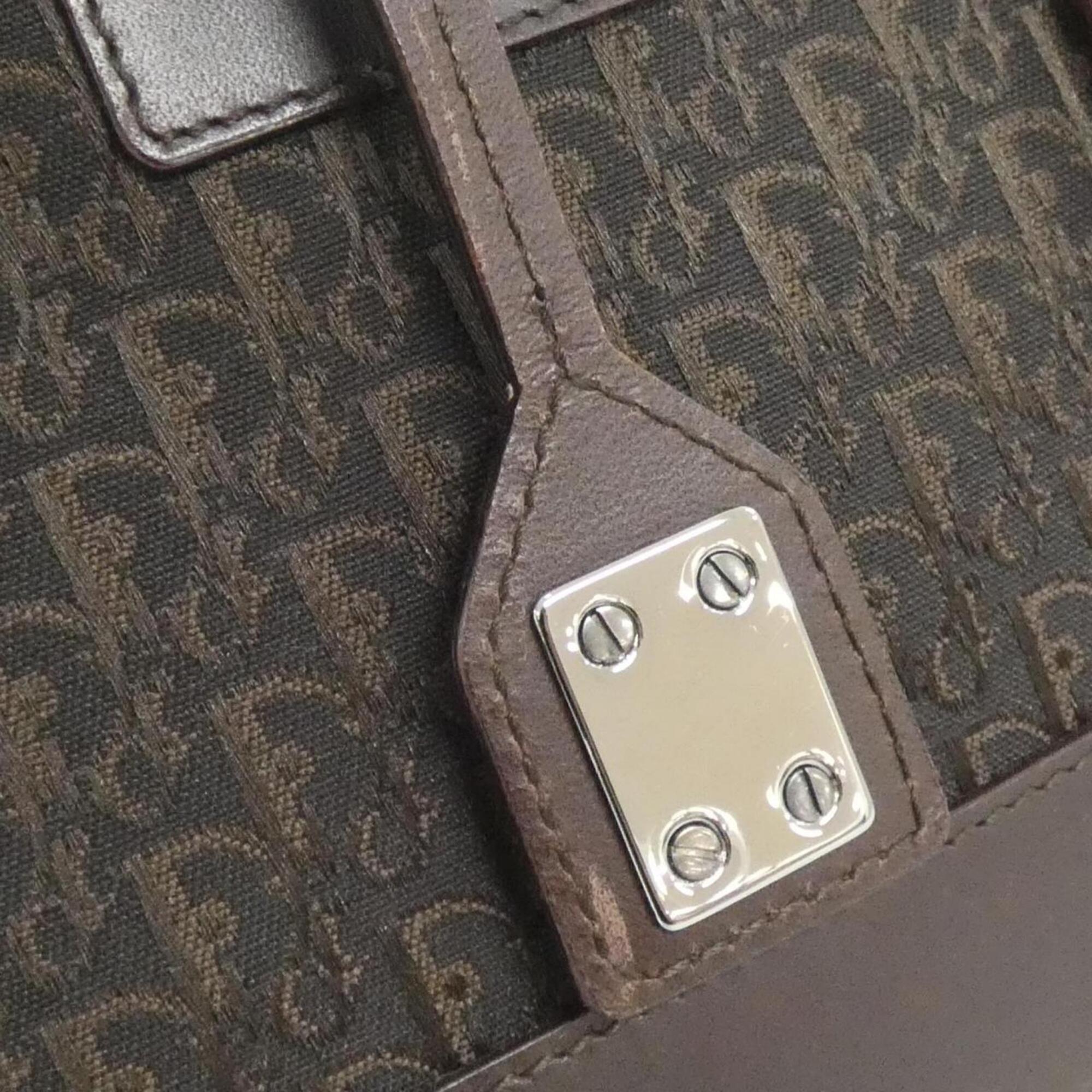 Christian Dior Brown Canvas Leather Handbag (Pre-Owned)