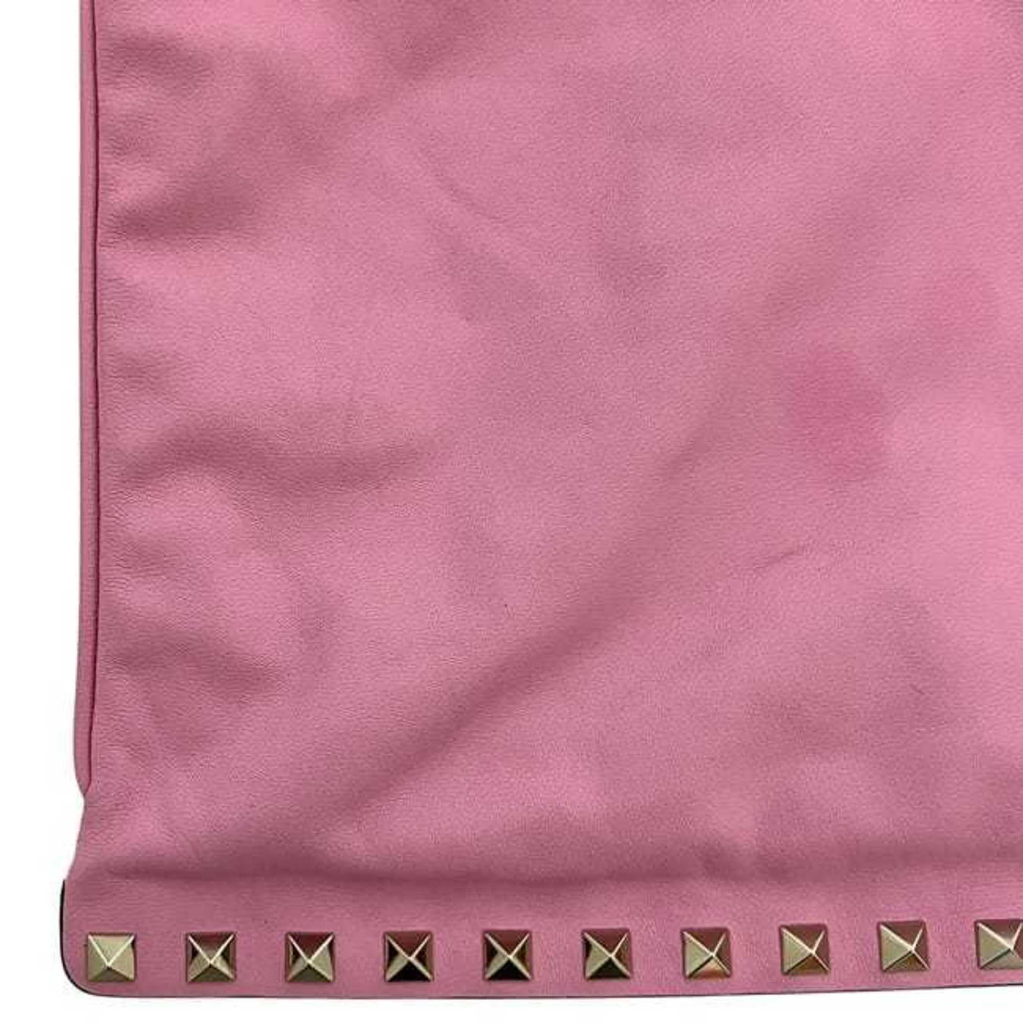 Valentino Garavani Pink Leather Clutch Bag Pouch (Pre-Owned)