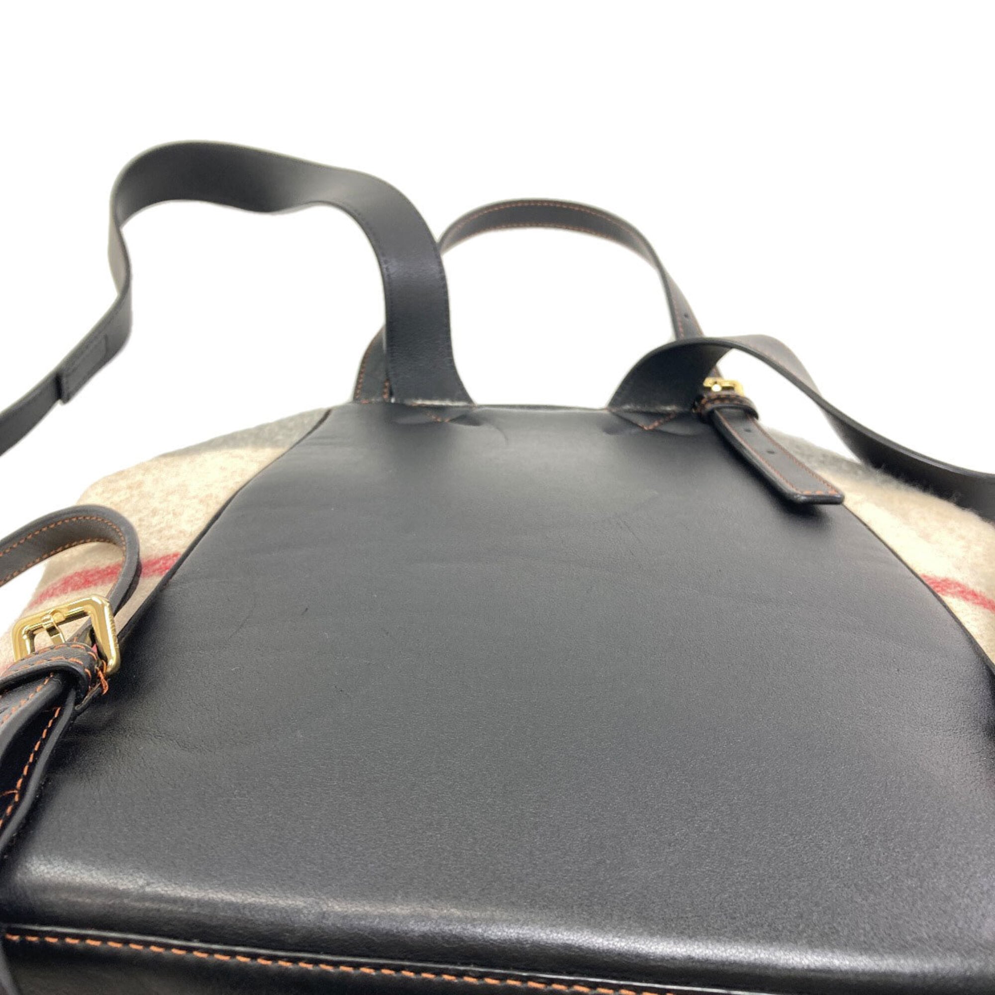 Loewe Beige Black Wool Leather Backpack (Pre-Owned)