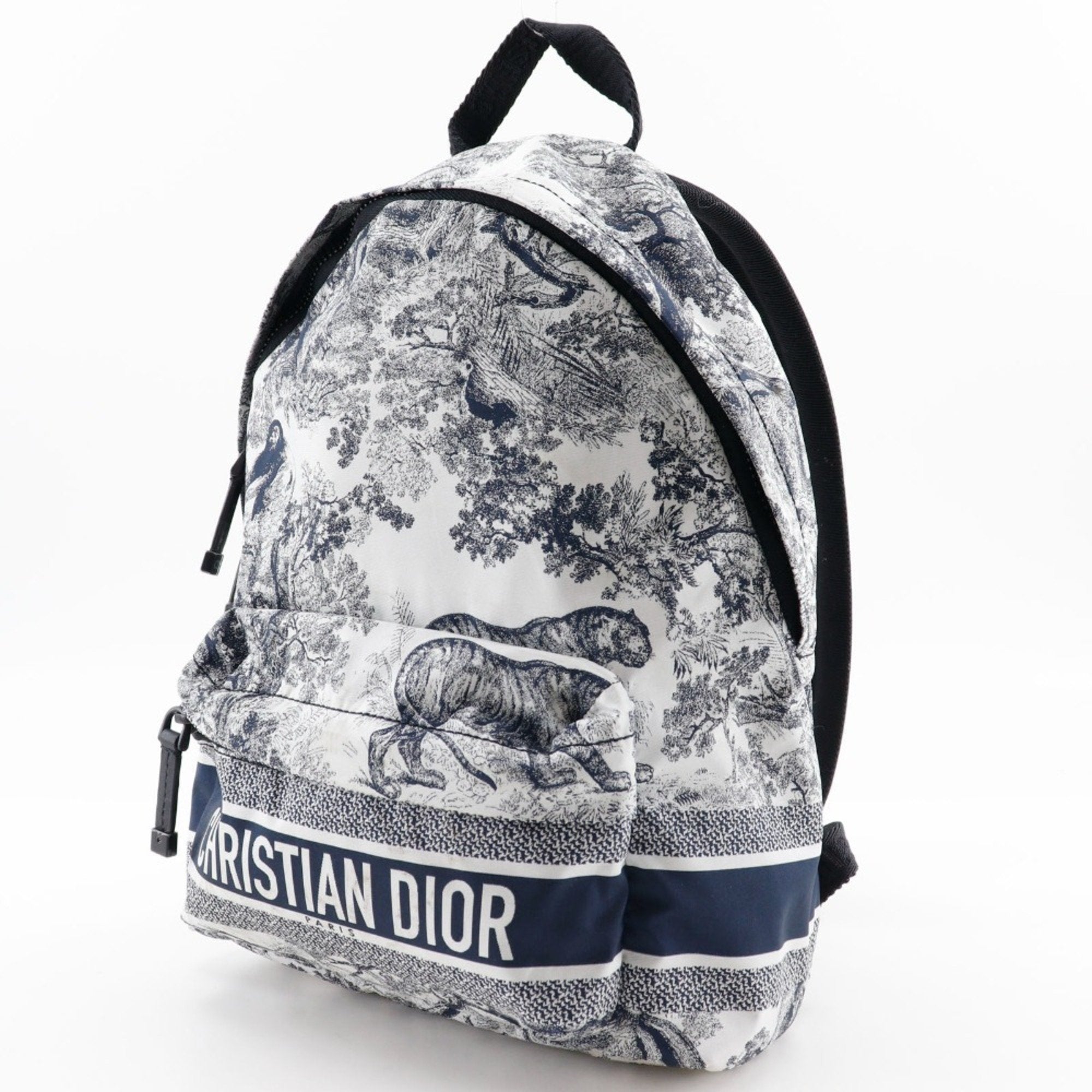 Christian Dior Black White Nylon Backpack (Pre-Owned)