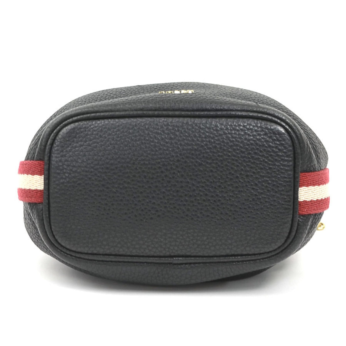 Bally Black Red Color White Leather Canvas Shoulder Bag (Pre-Owned)