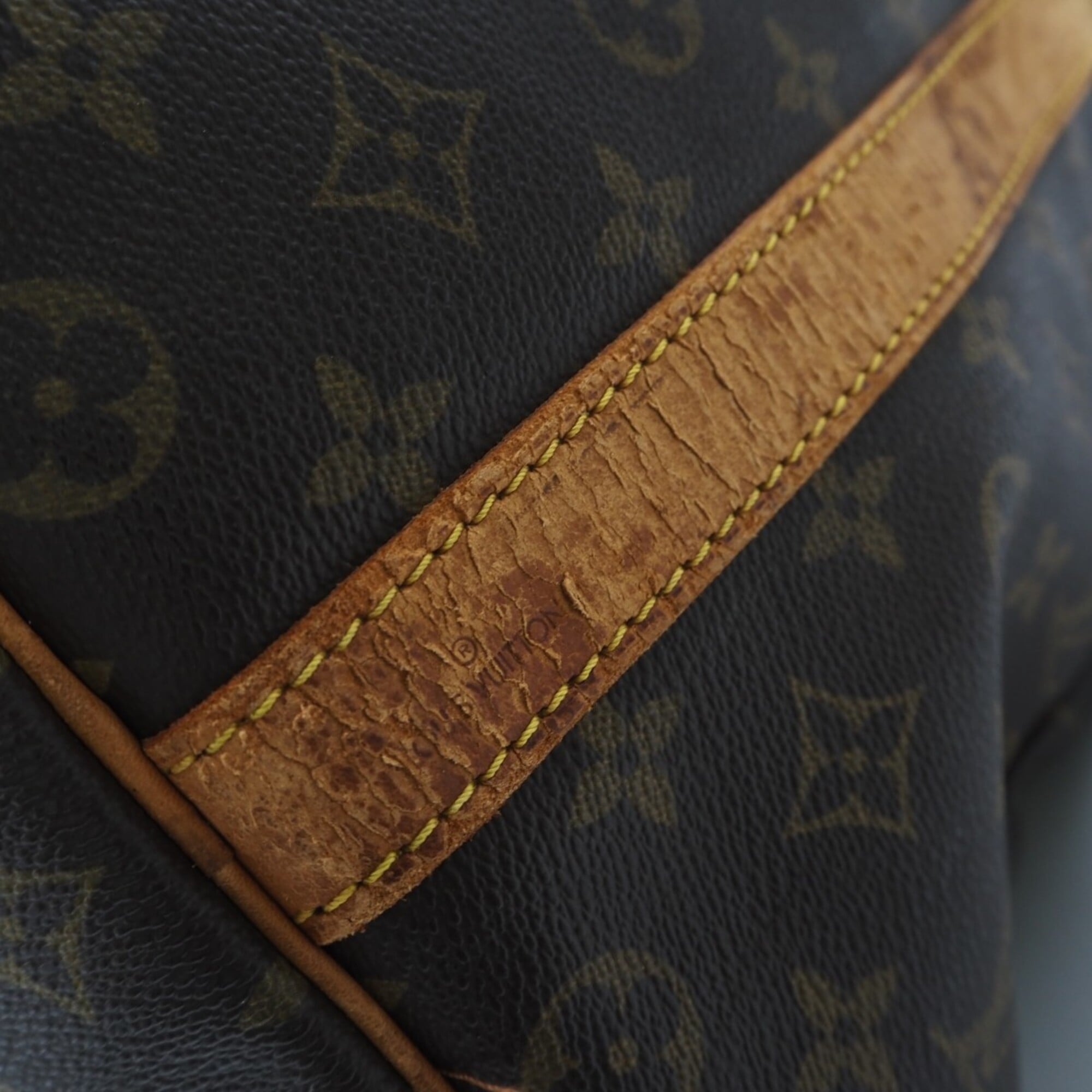 Louis Vuitton Brown Coated Canvas Leather Boston Bag (Pre-Owned)