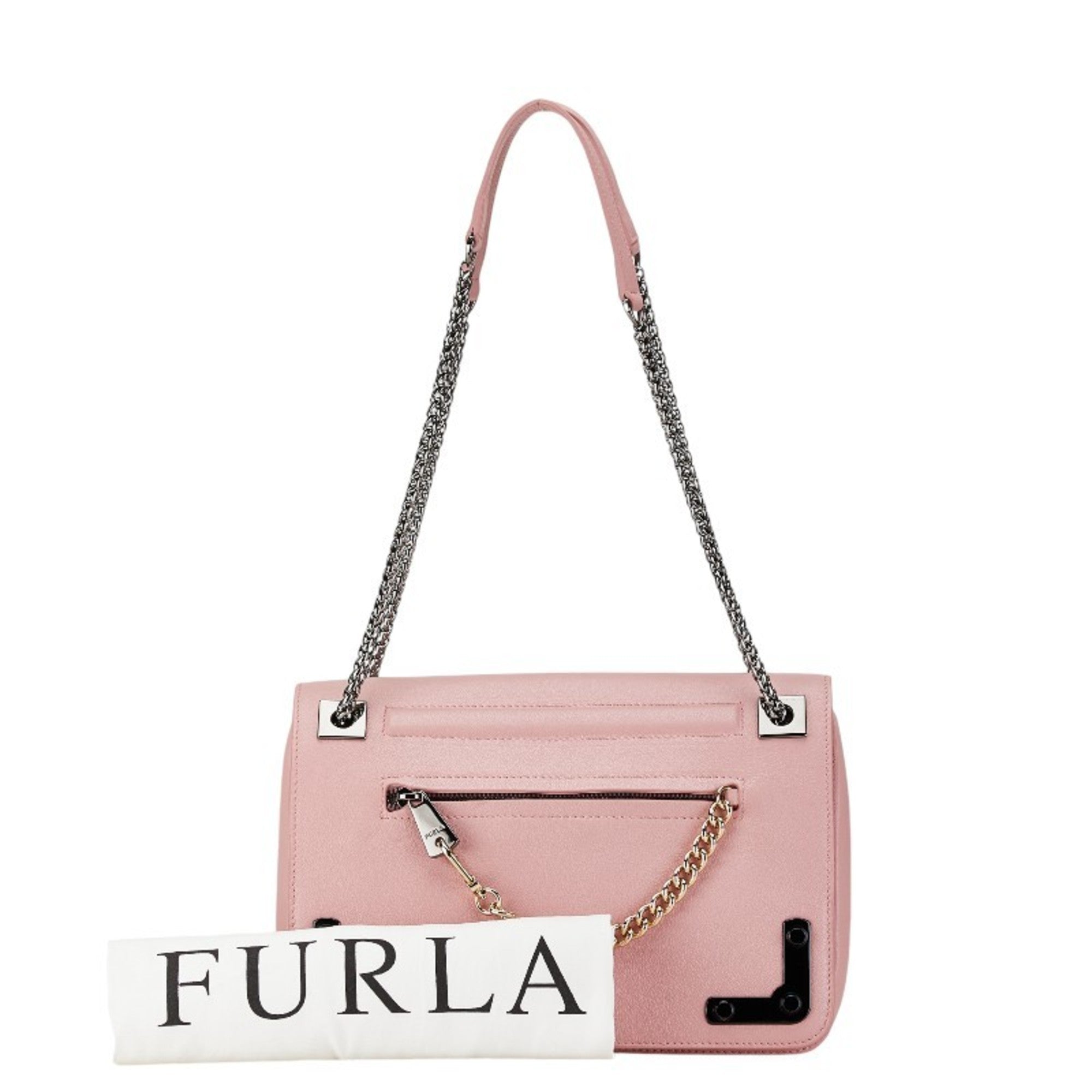 Furla Pink Leather Handbag Shoulder Bag (Pre-Owned)