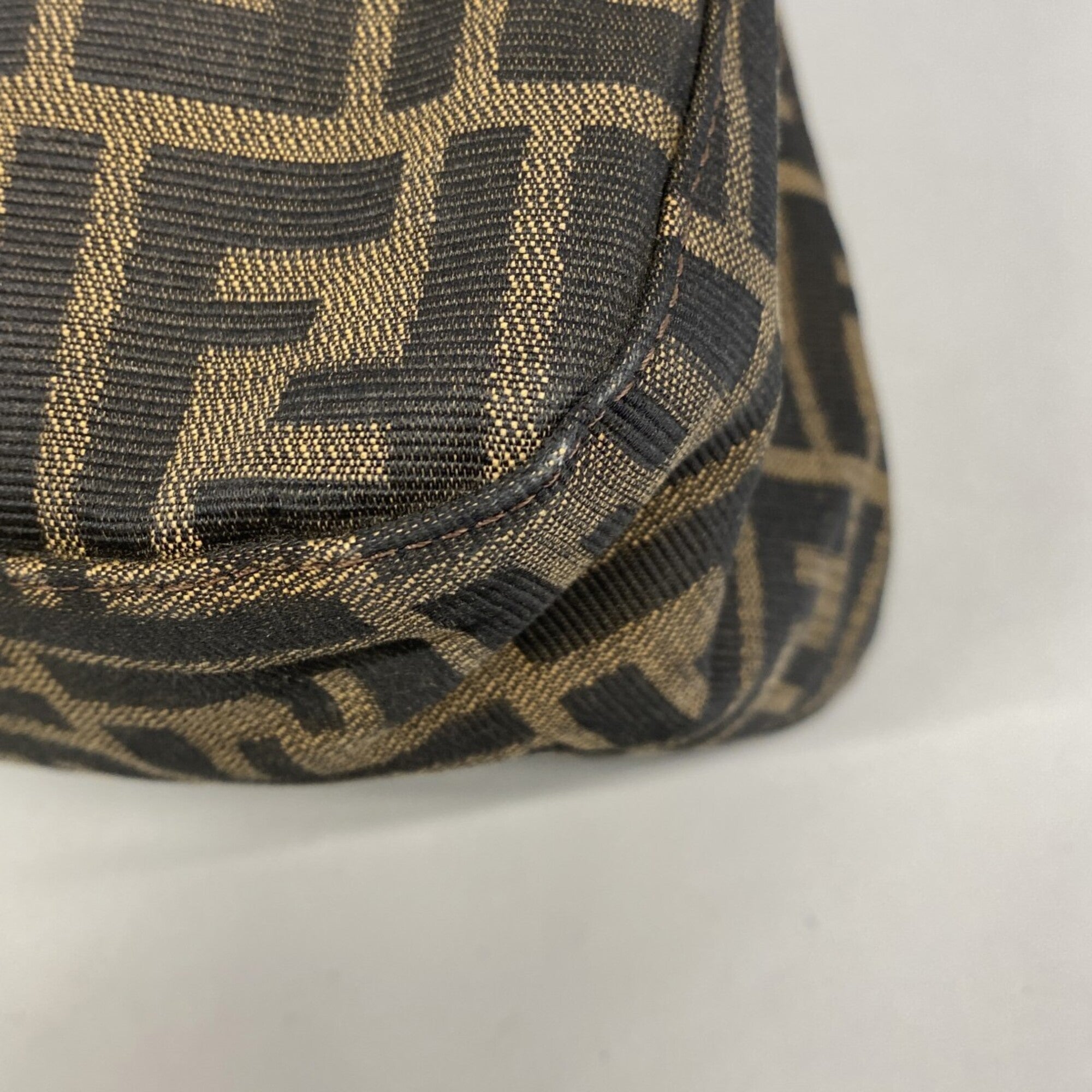 Fendi Brown Nylon Canvas Handbag (Pre-Owned)