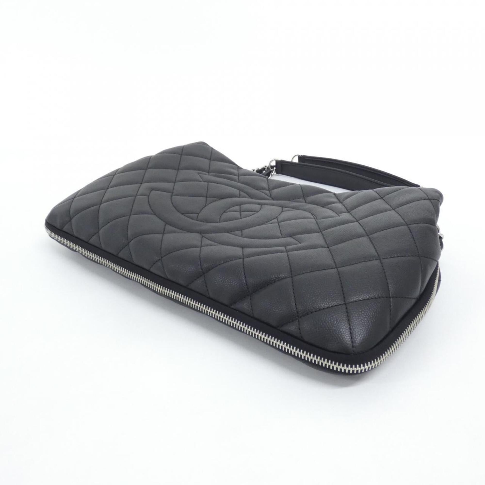 Chanel Black Grained Calfskin Shoulder Bag (Pre-Owned)