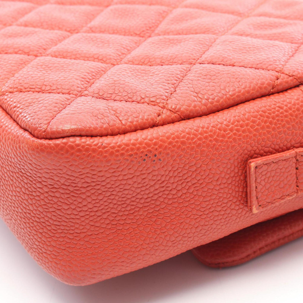 Chanel Red Color Grained Calfskin Handbag Shoulder Bag (Pre-Owned)