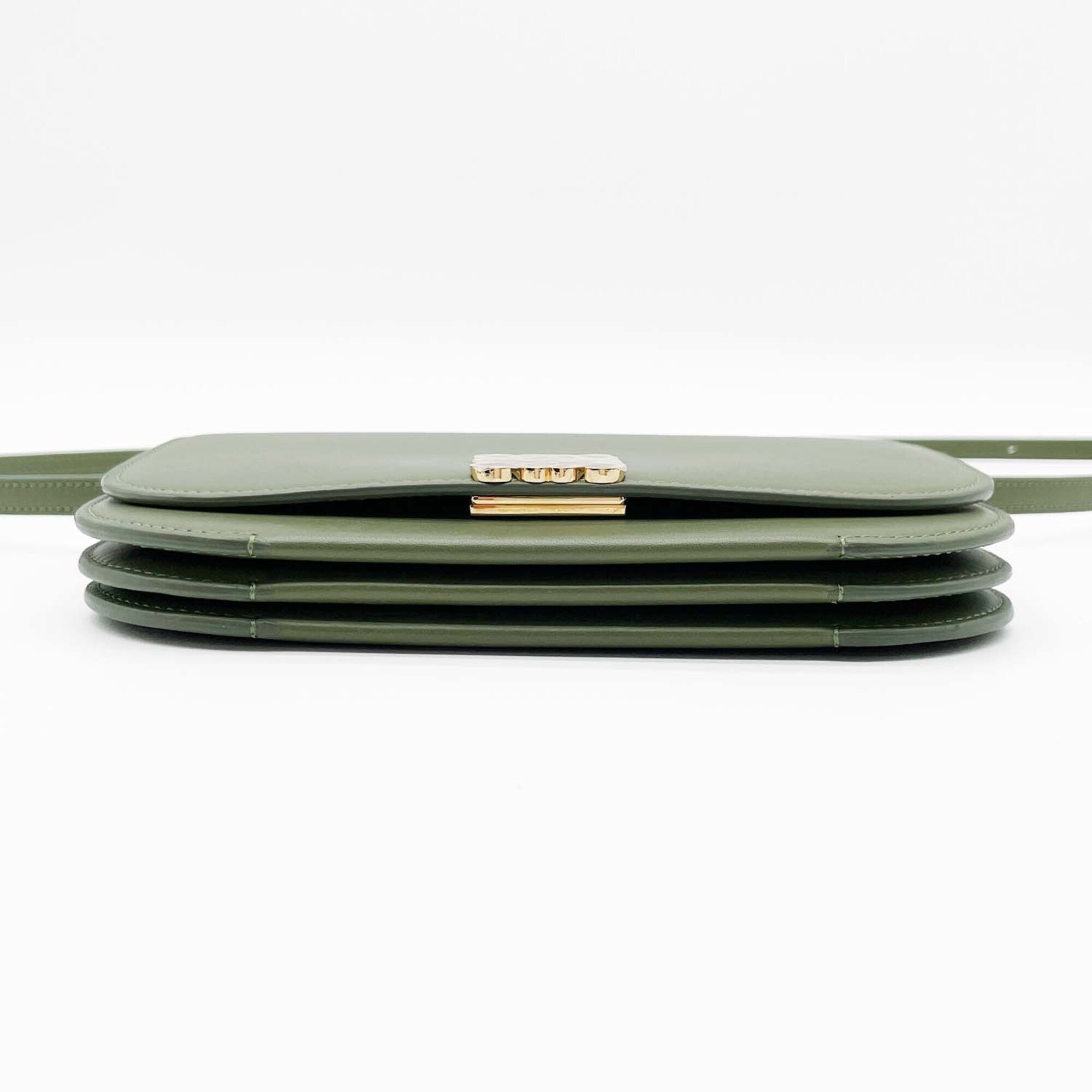 Loewe Gold Green Leather Shoulder Bag (Pre-Owned)