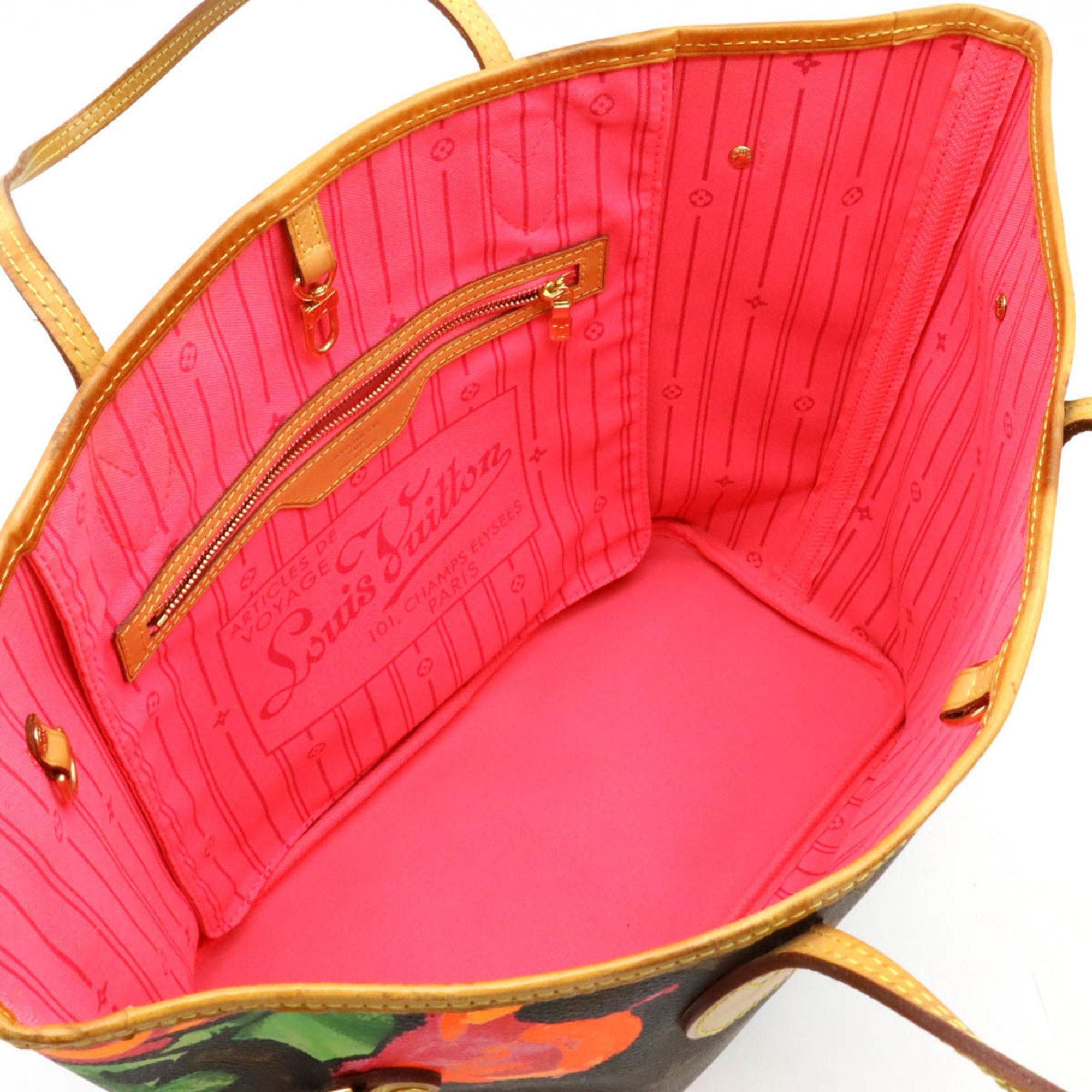 Louis Vuitton Brown Green Monogram Orange Pink Monogram Rose Shoulder Bag Tote Bag (Pre-Owned)