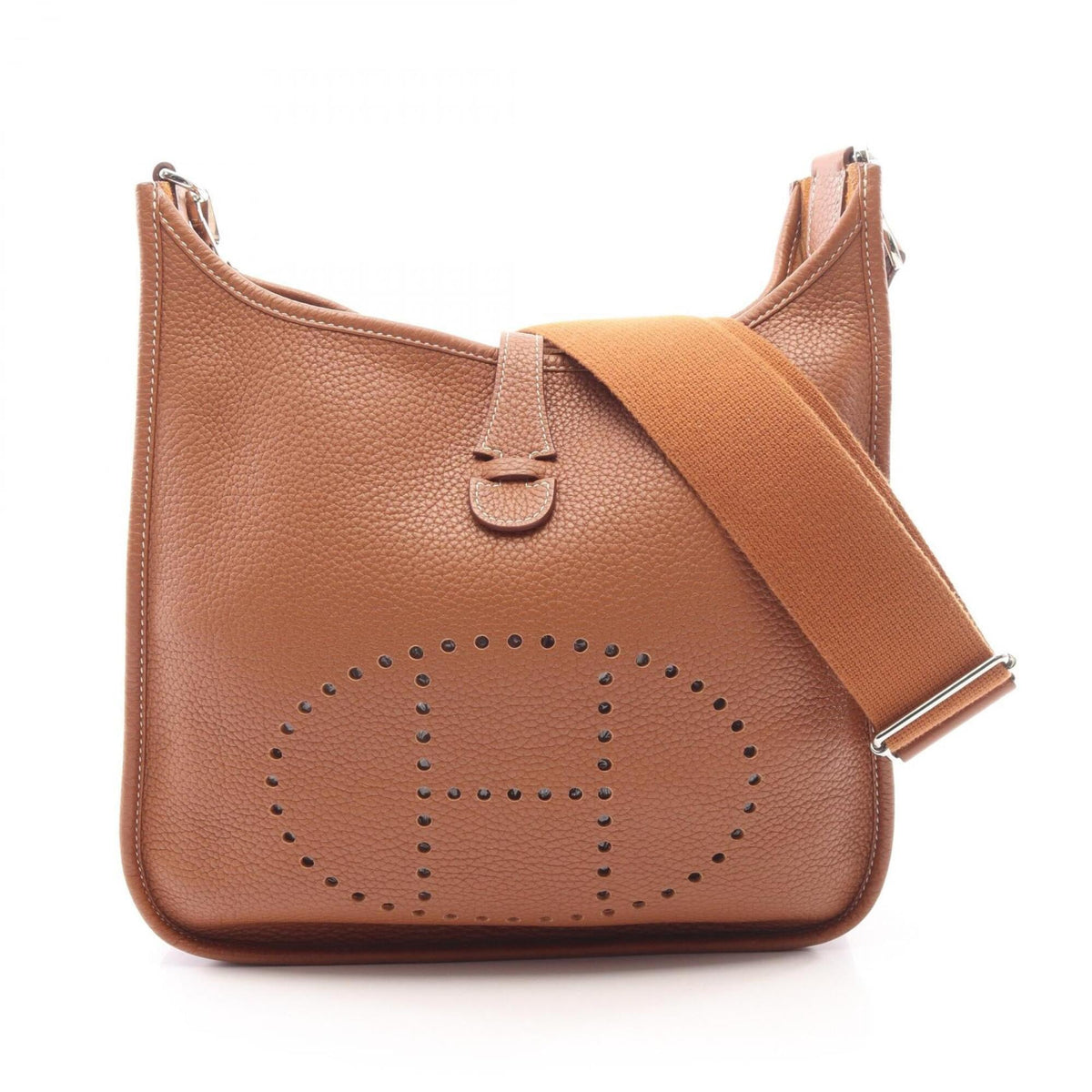 Hermes Brown Taurillon Clemence Leather Handbag Shoulder Bag (Pre-Owned)