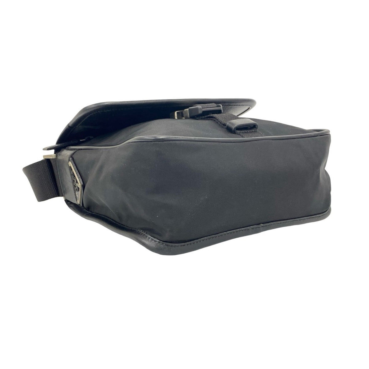 Prada Black Nylon Leather Crossbody Bag Shoulder Bag (Pre-Owned)