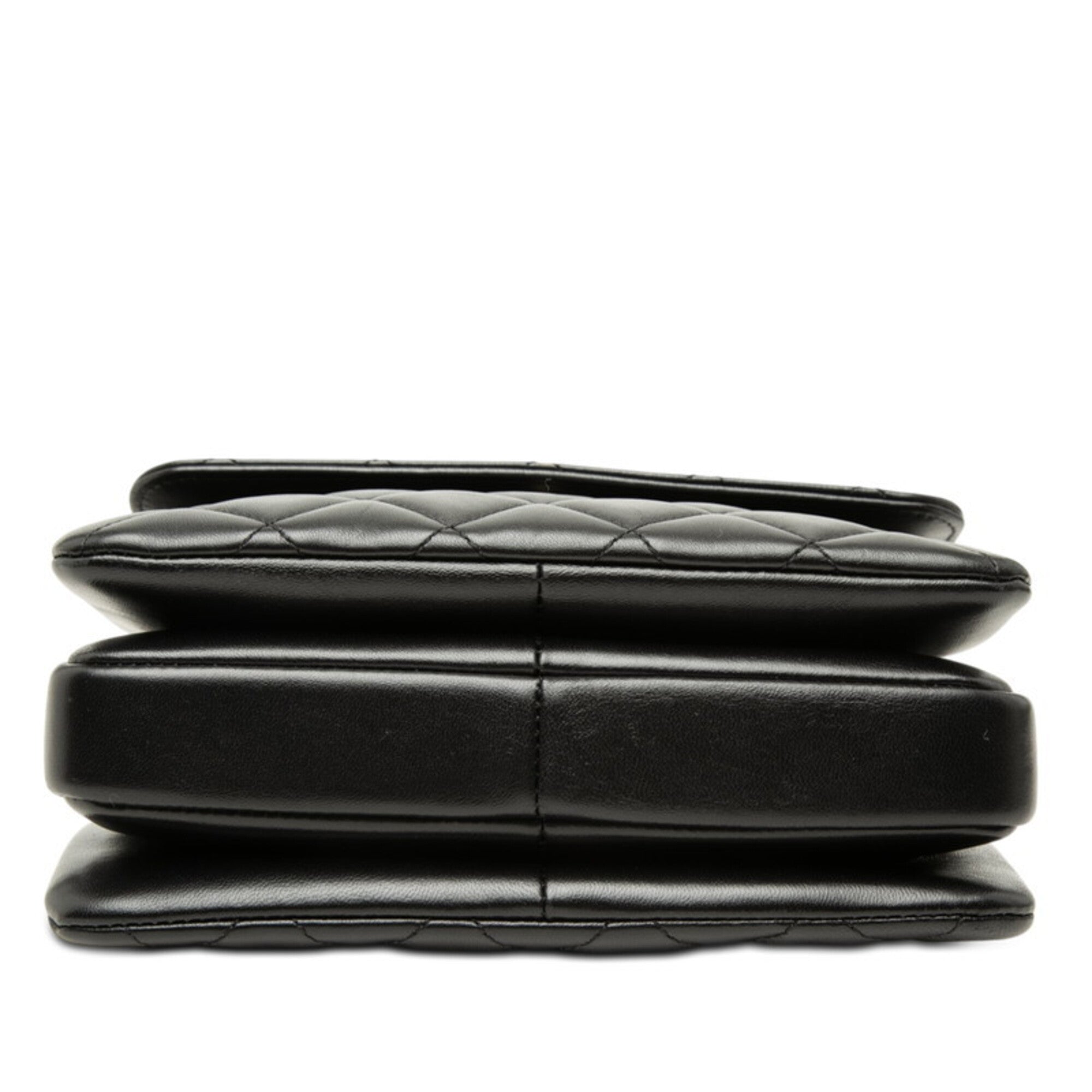 Chanel Black Leather Handbag Shoulder Bag (Pre-Owned)