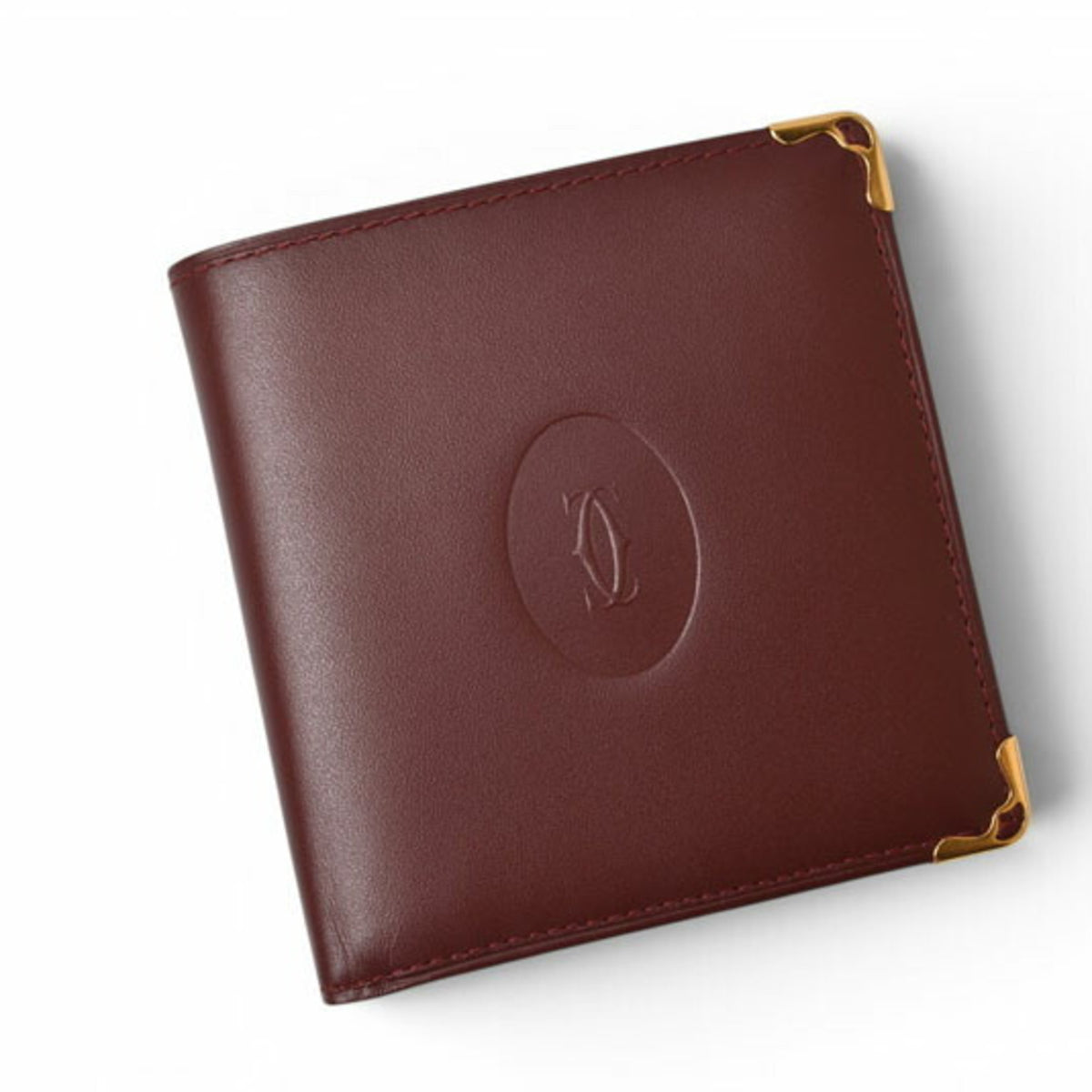 Cartier Bordeaux Leather Wallet (Bi-Fold) (Pre-Owned)