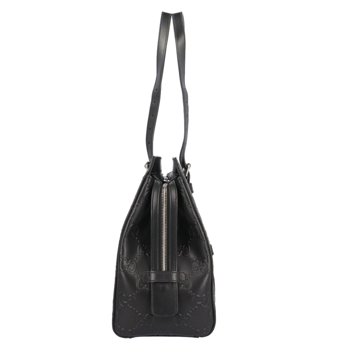Gucci Black Gg Leather Handbag Tote Bag (Pre-Owned)