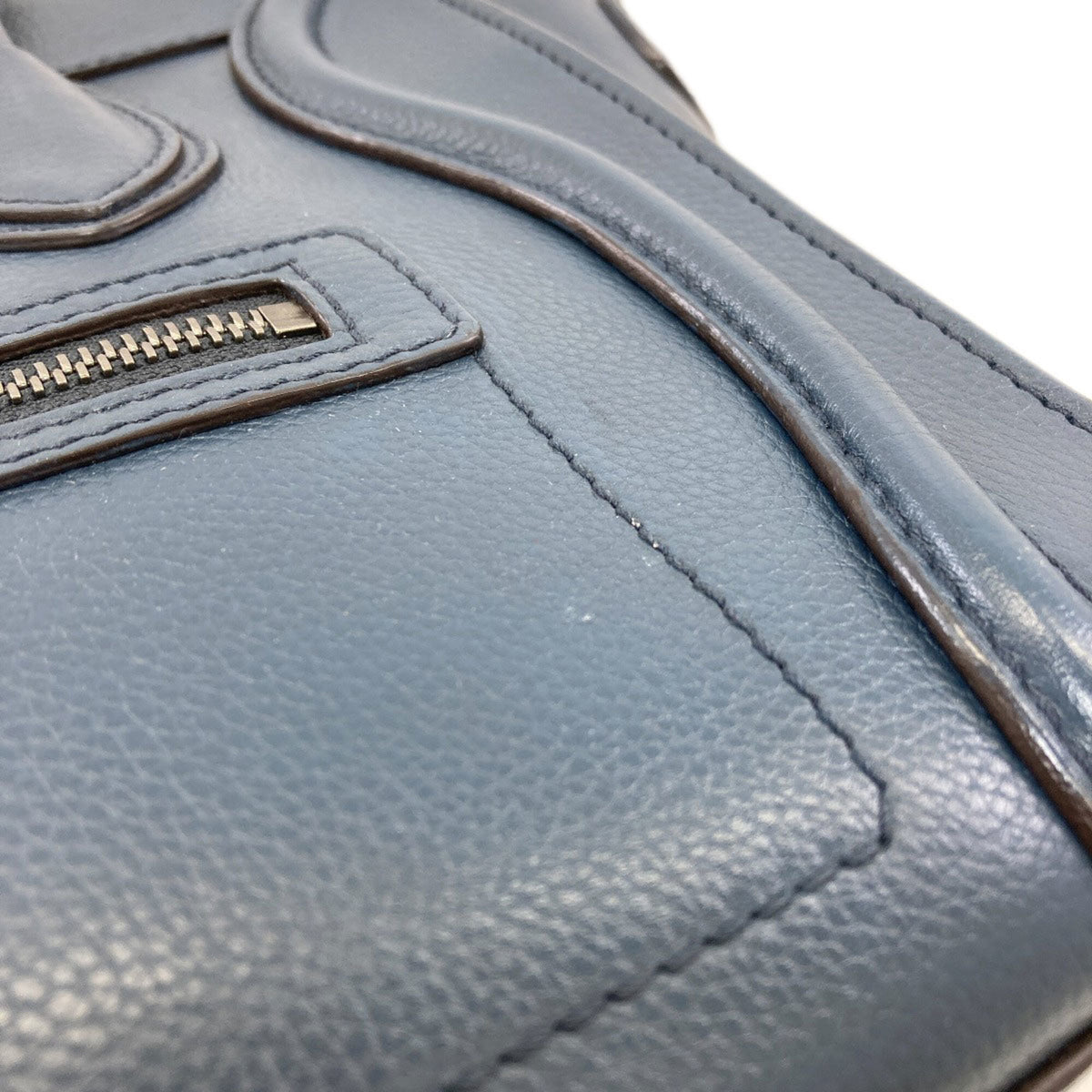 Celine Luggage Blue Leather Tote Bag (Pre-Owned)