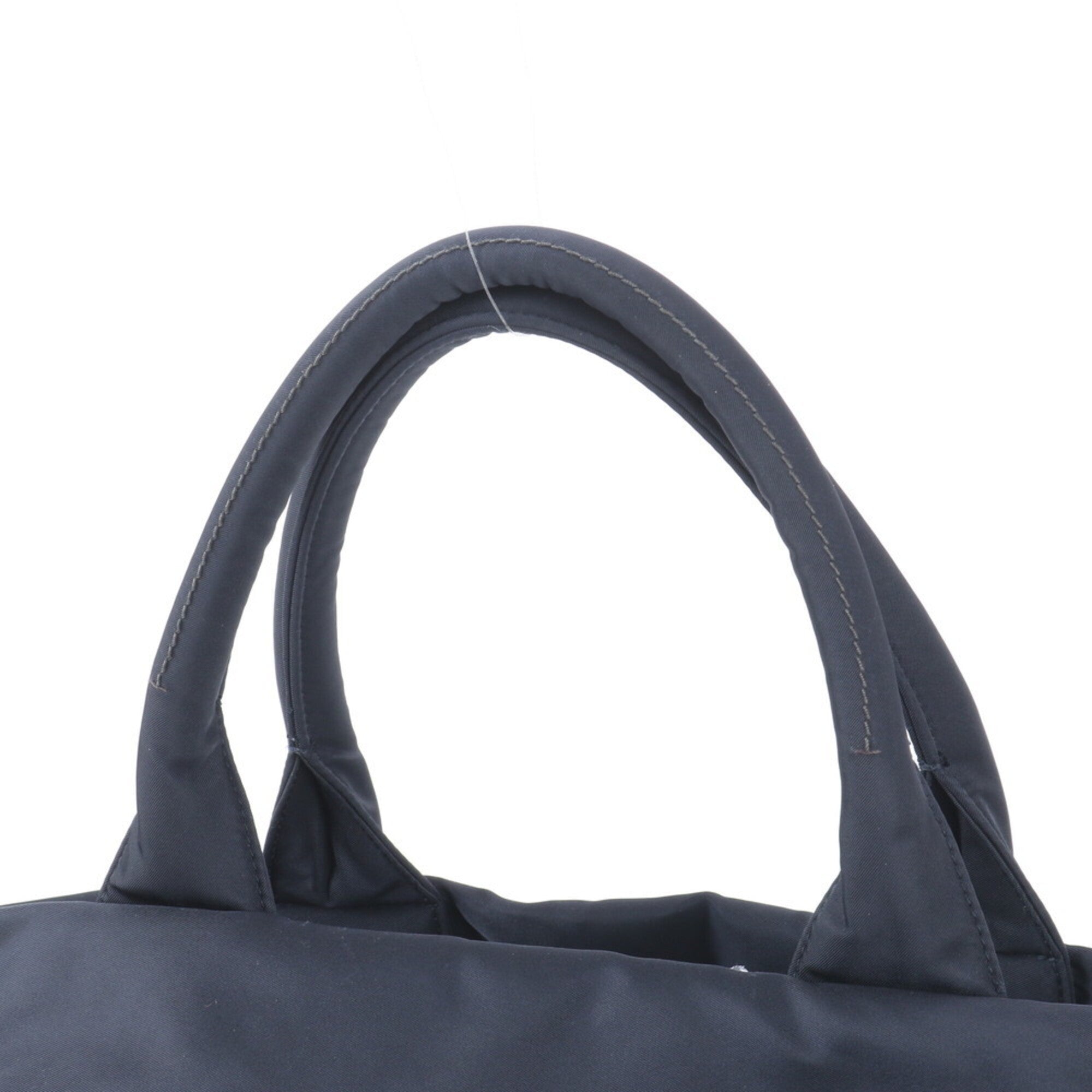 Prada Black Navy Nylon Leather Shoulder Bag (Pre-Owned)
