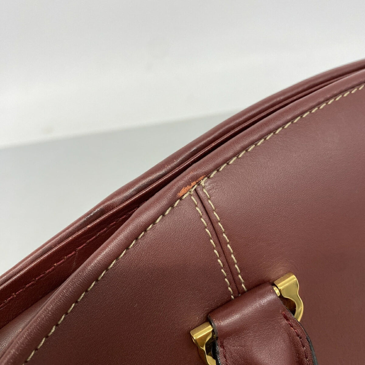 Cartier Bordeaux Leather Handbag (Pre-Owned)