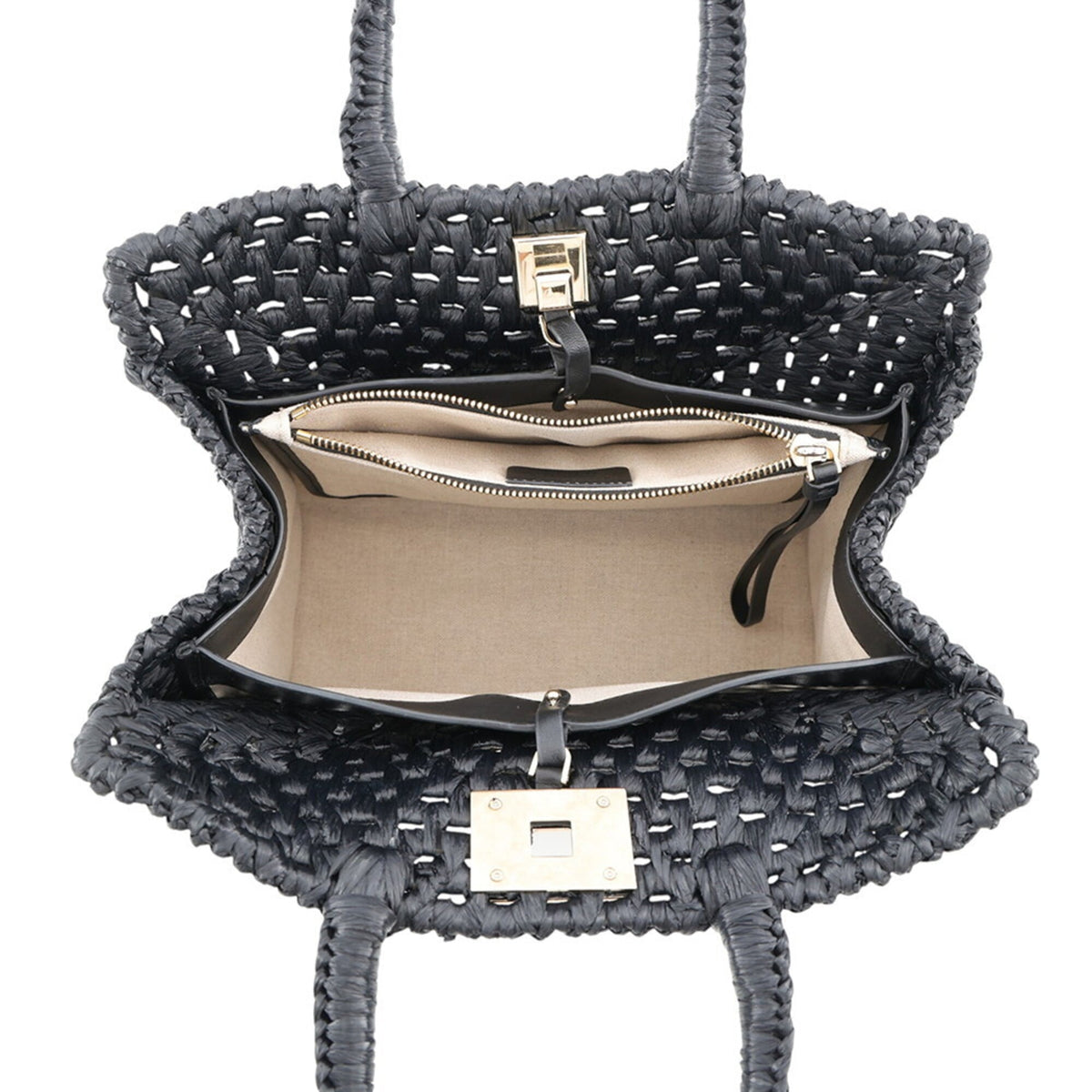 Salvatore Ferragamo Black Raffia Handbag (Pre-Owned)