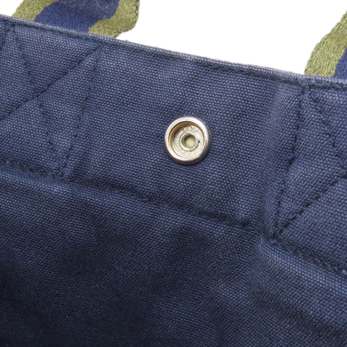 Hermes Navy Canvas Handbag (Pre-Owned)