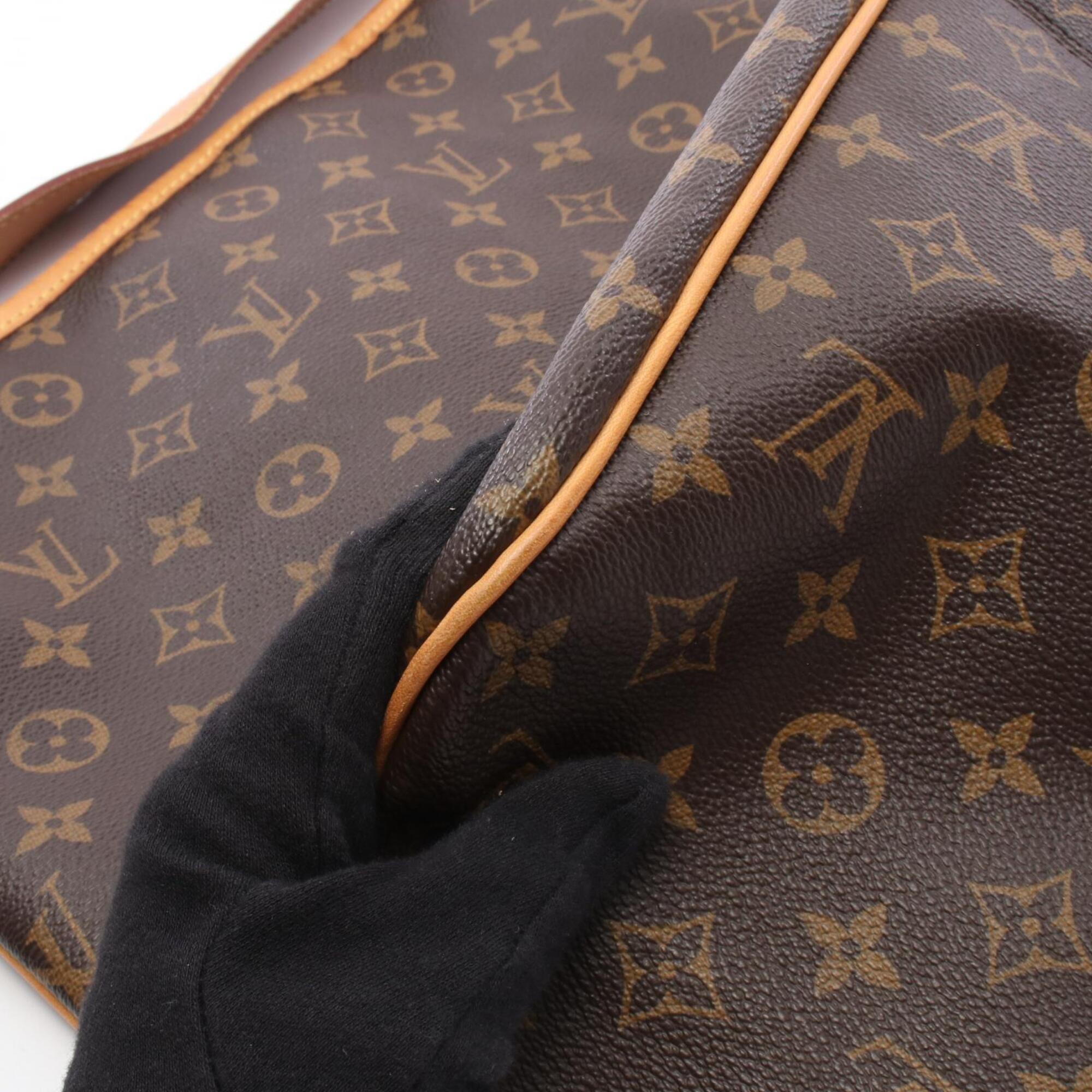 Louis Vuitton Brown Coated Canvas Leather Handbag Shoulder Bag (Pre-Owned)