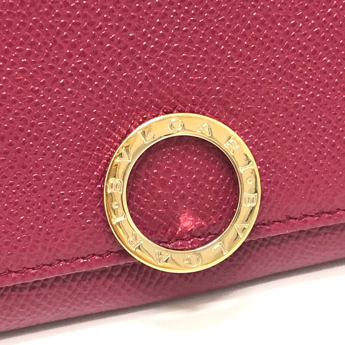 Bvlgari Red Color Leather Wallet (Bi-Fold) (Pre-Owned)