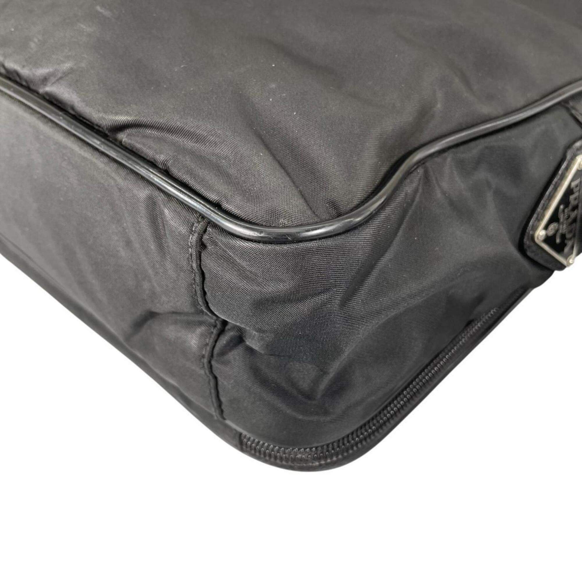 Prada Black Nylon Briefcase Shoulder Bag (Pre-Owned)