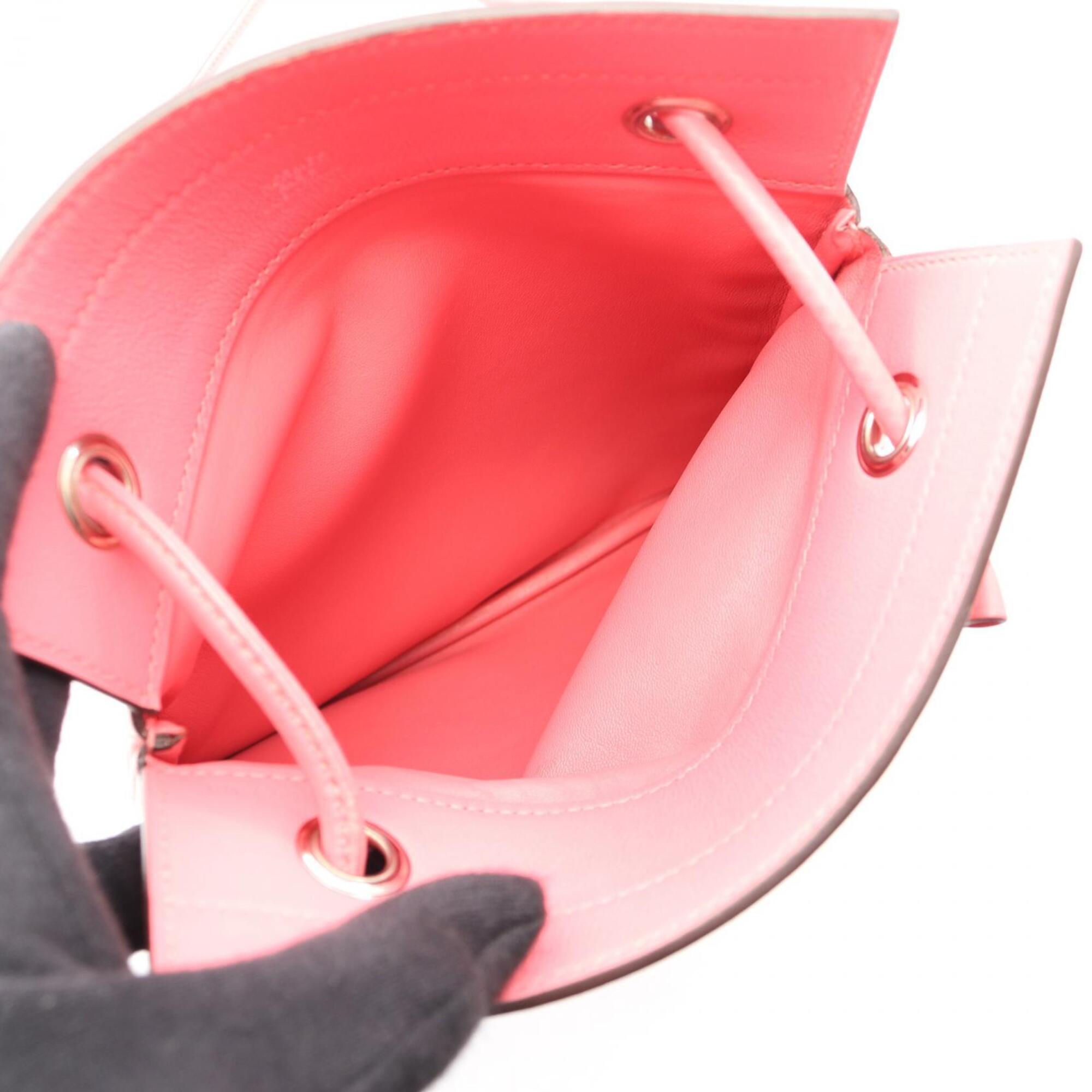 Hermes Pink Leather Handbag Shoulder Bag (Pre-Owned)