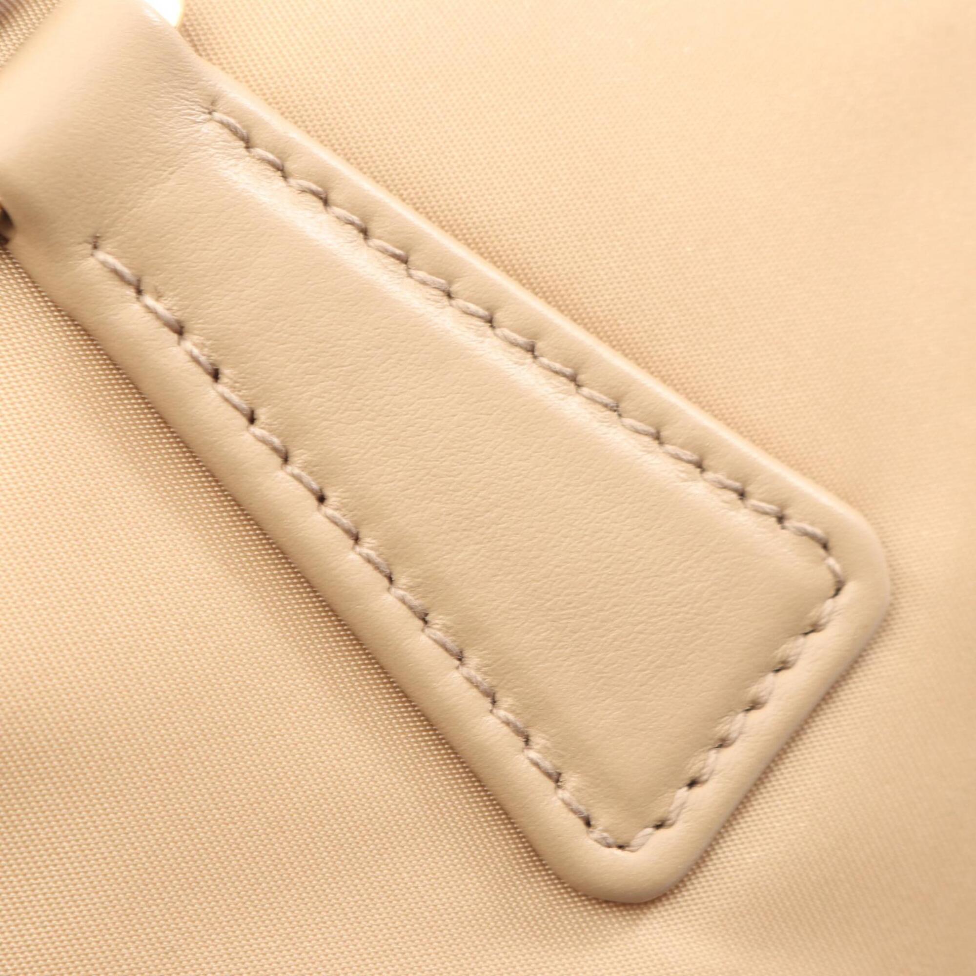 Prada Beige Nylon Leather Shoulder Bag (Pre-Owned)
