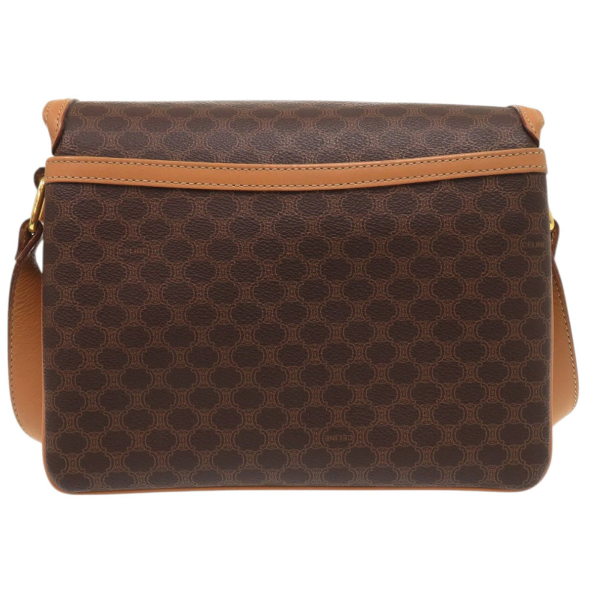 Celine Brown Coated Canvas Pvc Shoulder Bag (Pre-Owned)