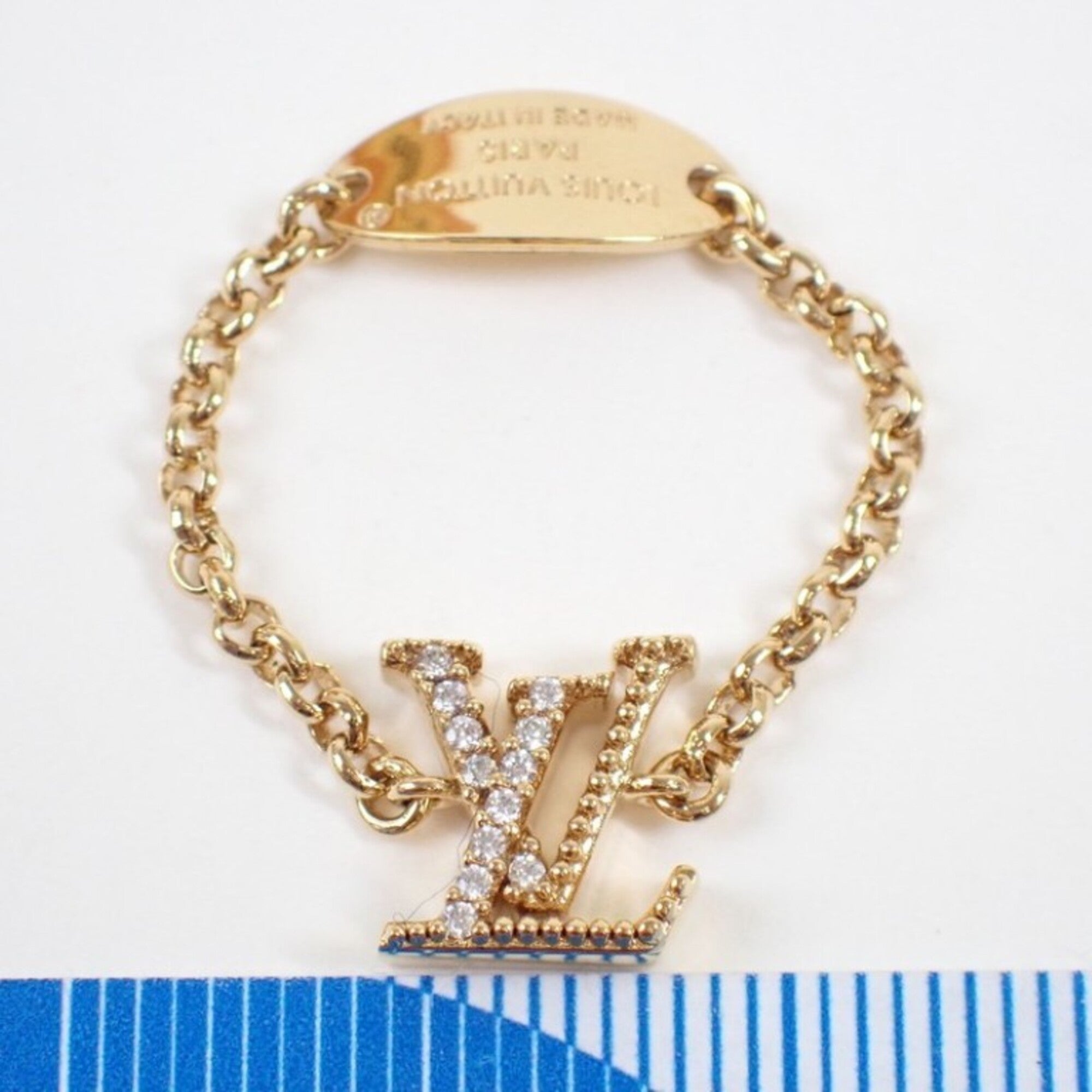 Louis Vuitton Gold Metal Band Ring (Pre-Owned)