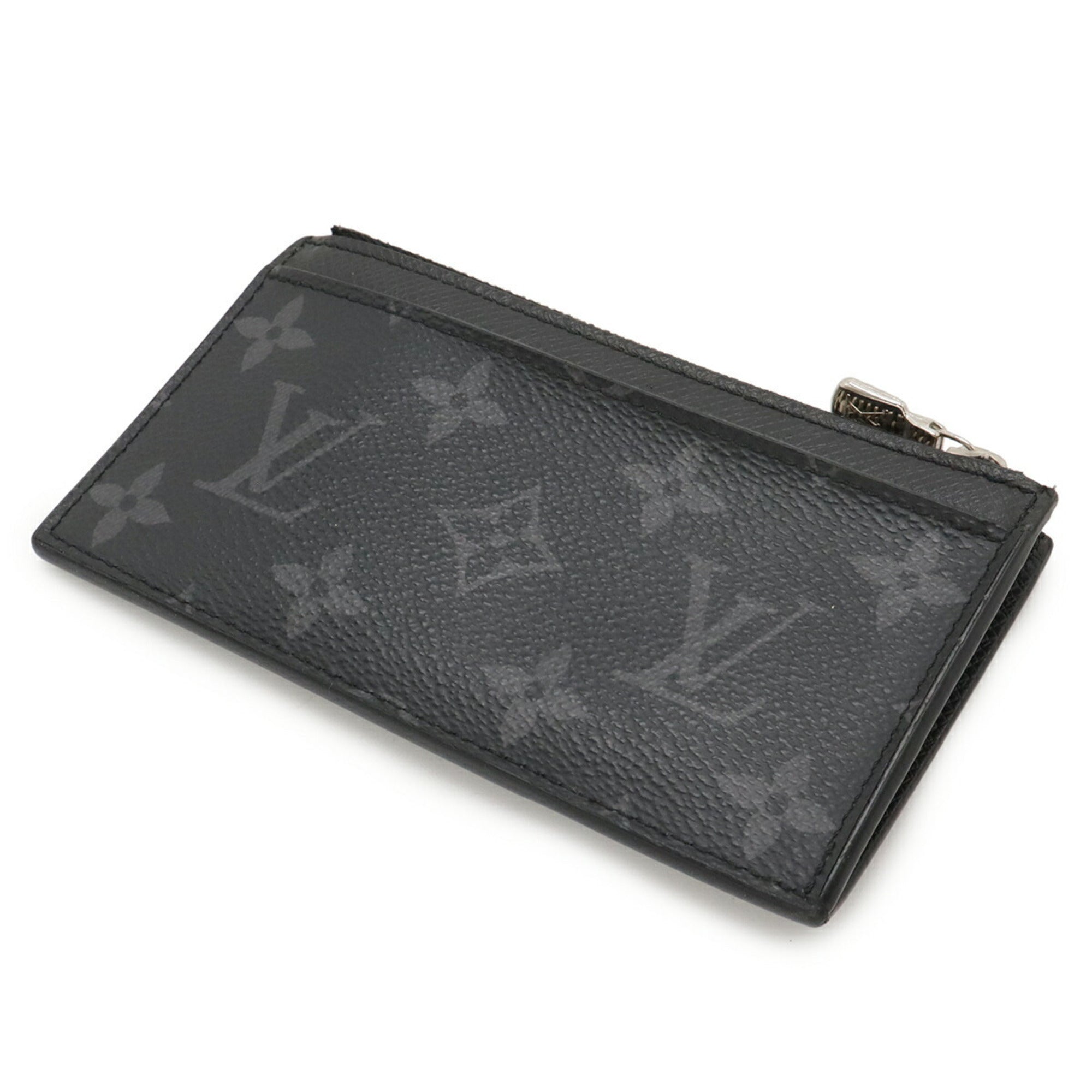 Louis Vuitton Noir Taiga Leather Monogram Eclipse Coin Purse/Coin Case (Pre-Owned)