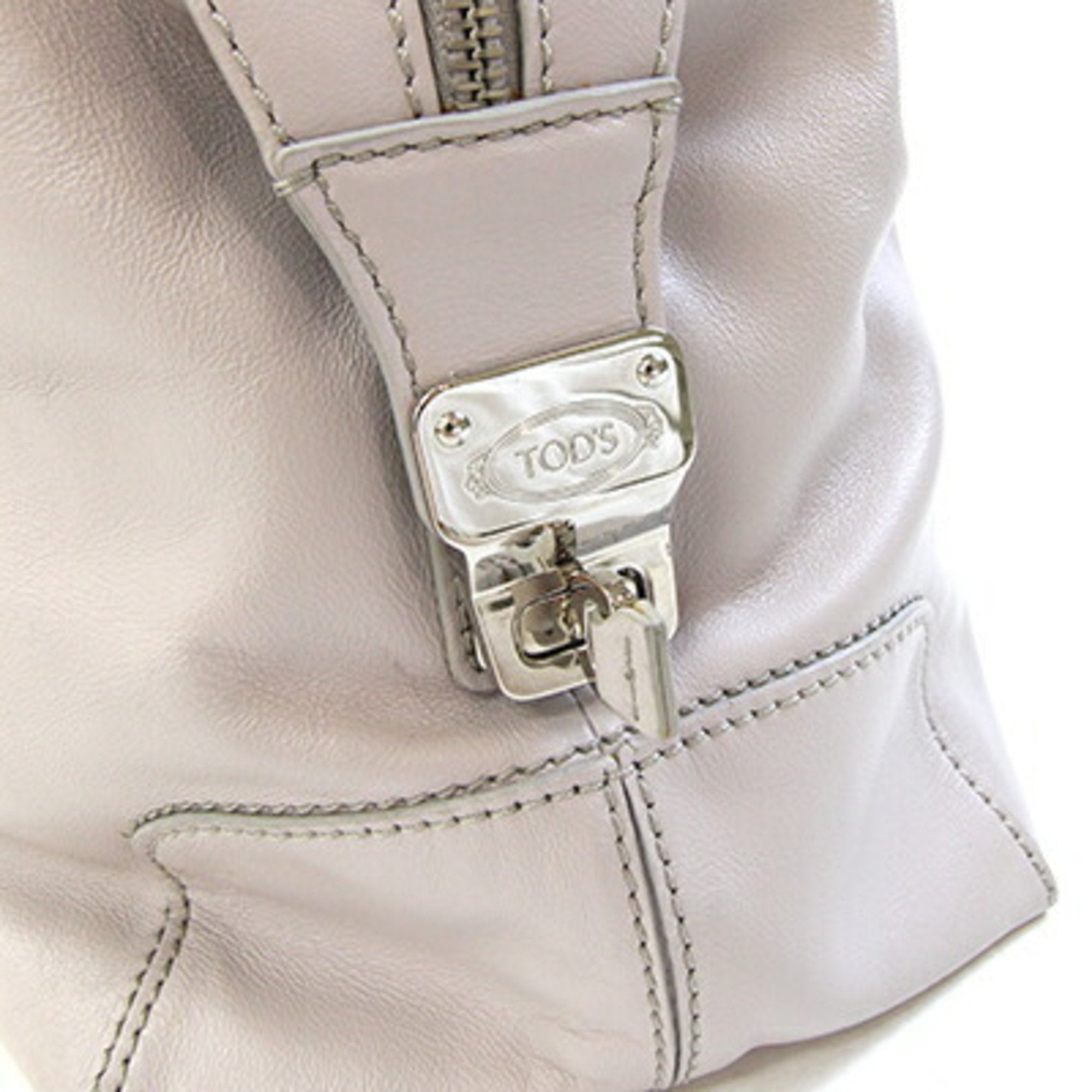 Tod's Light Gray Leather Handbag (Pre-Owned)