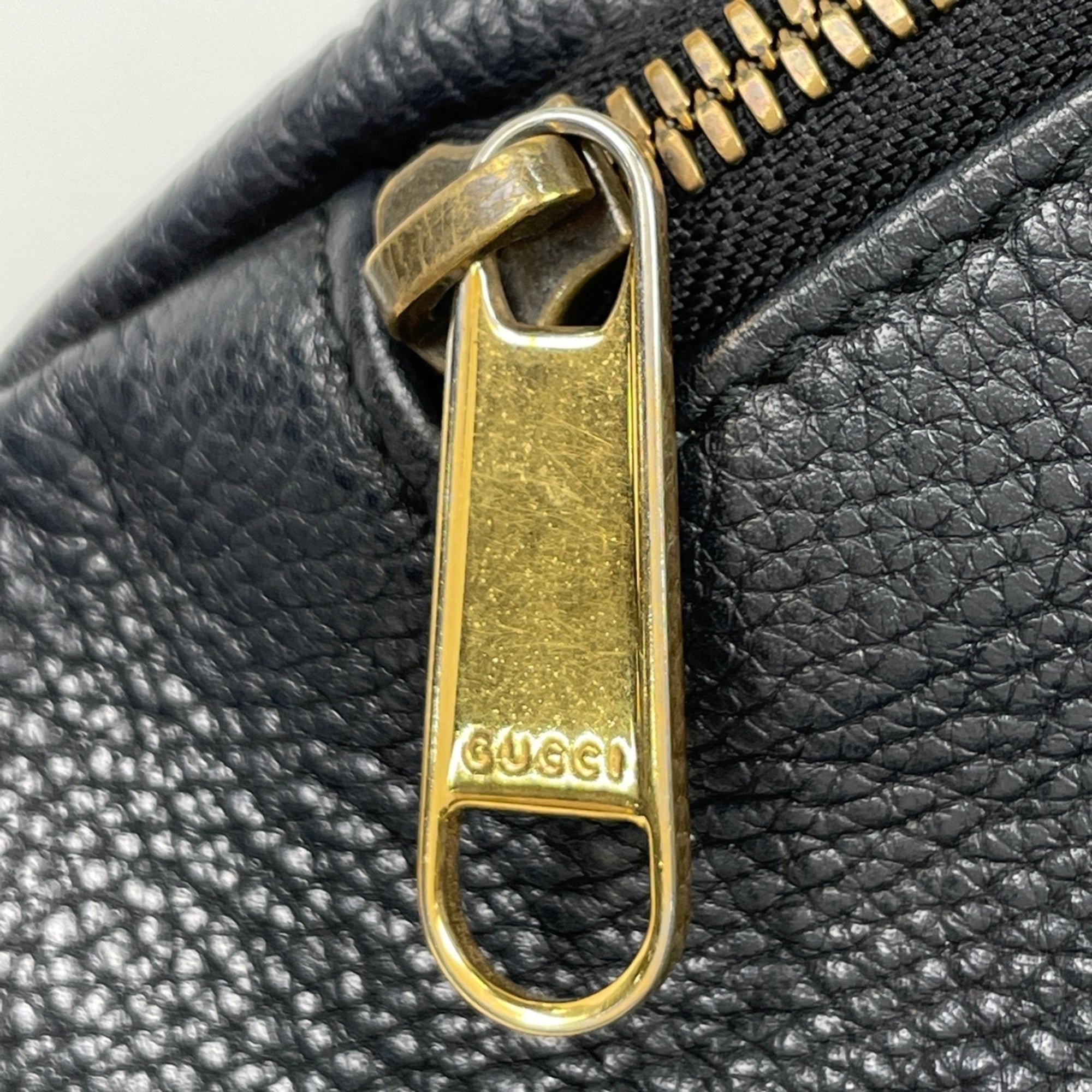 Gucci Sherry Line Navy Leather Fanny Pack (Pre-Owned)