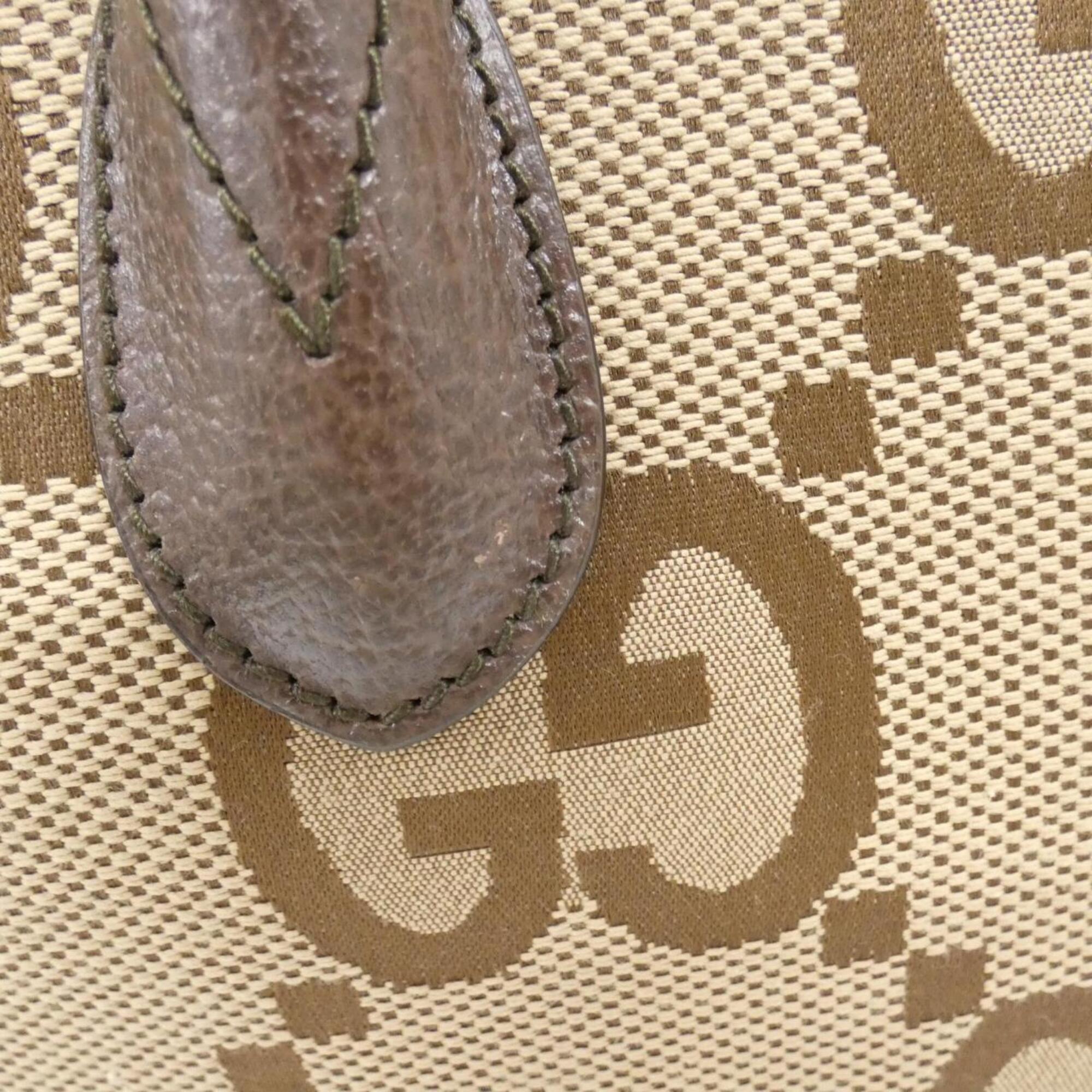 Gucci Brown Camel Gg Canvas Handbag (Pre-Owned)