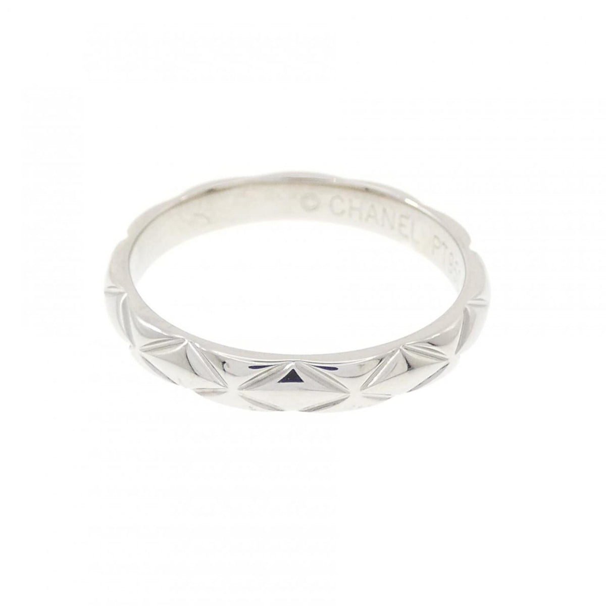 Chanel Platinum Platinum 950 Band Ring (Pre-Owned)