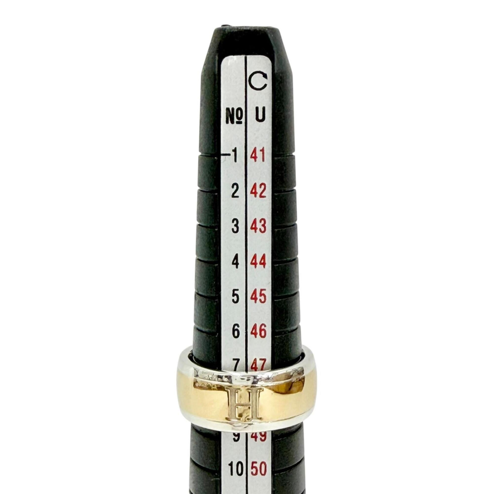 Hermes Gold Silver Gold (18K) Silver 925 Band Ring (Pre-Owned)
