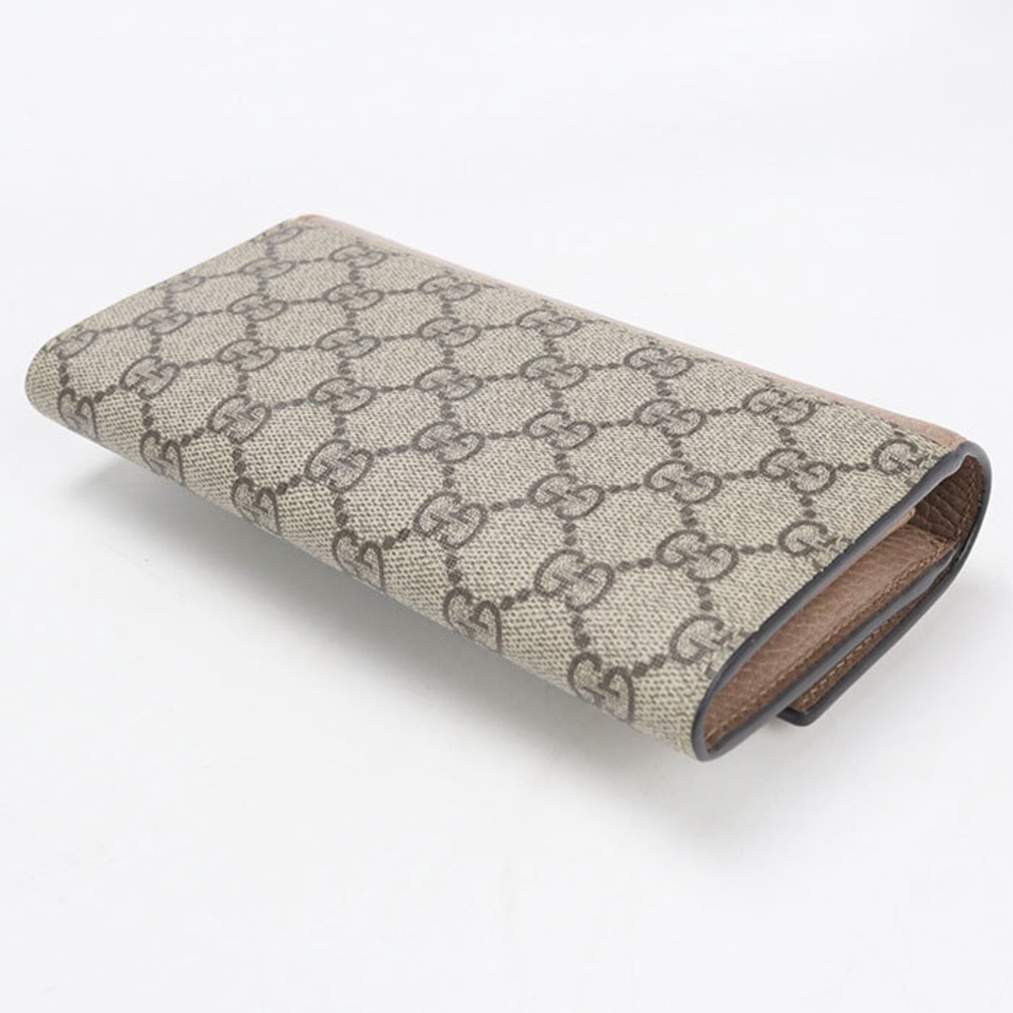 Gucci Beige Pvc Leather Long Wallet (Bi-Fold) (Pre-Owned)