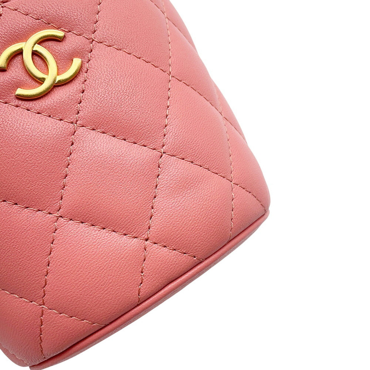 Chanel Pink Leather Handbag Shoulder Bag Vanity Bag (Pre-Owned)