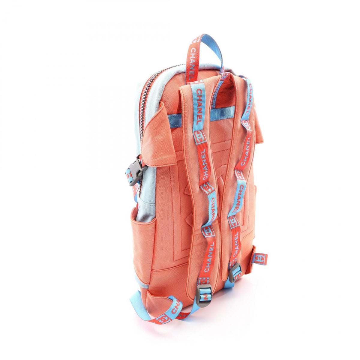 Chanel Blue Orange Red Color Nylon Canvas Backpack (Pre-Owned)