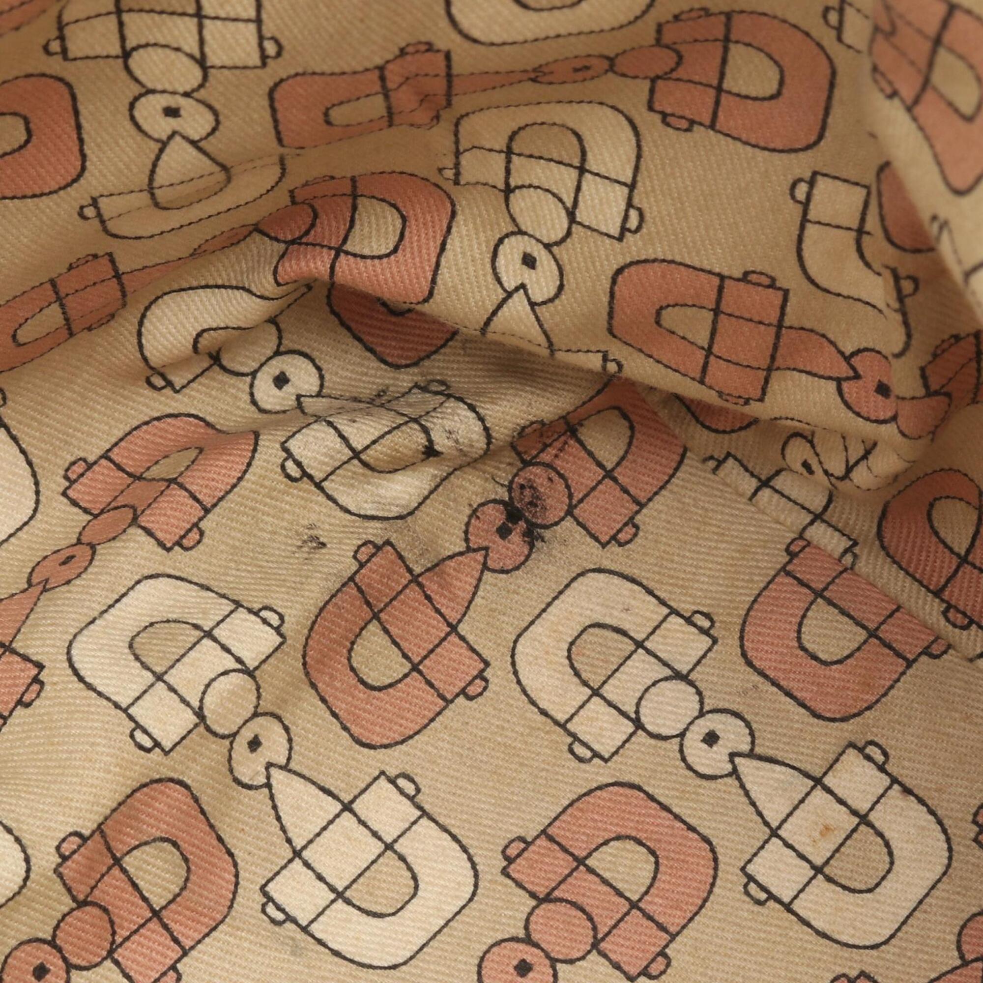Gucci Beige Pink White Canvas Leather Handbag Tote Bag (Pre-Owned)