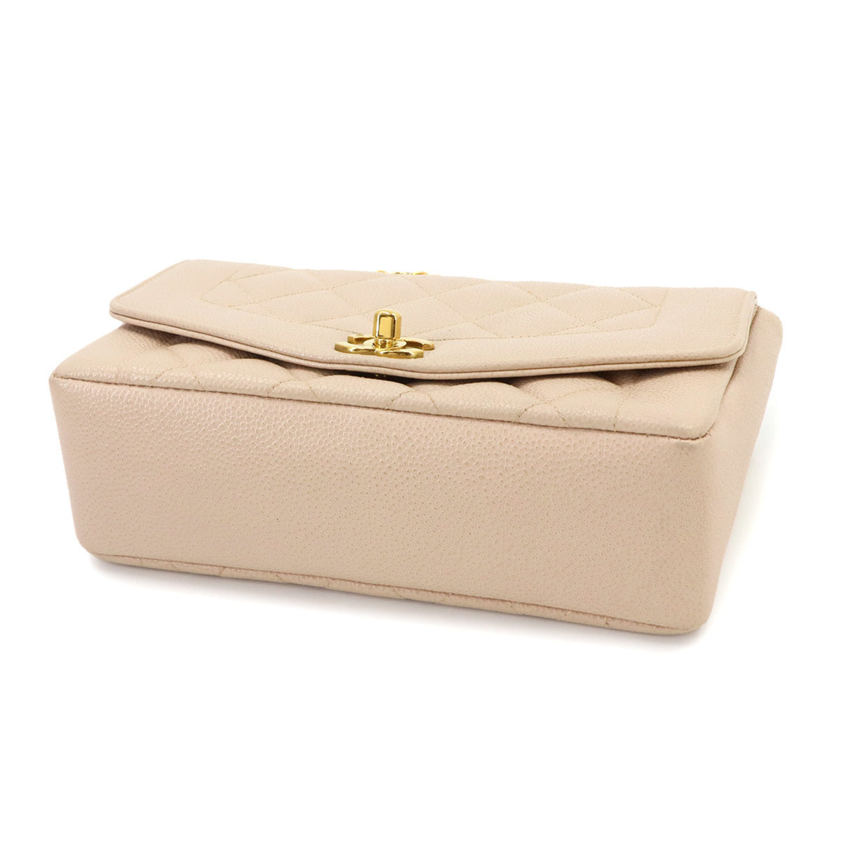 Chanel Pink Beige Grained Calfskin Shoulder Bag (Pre-Owned)