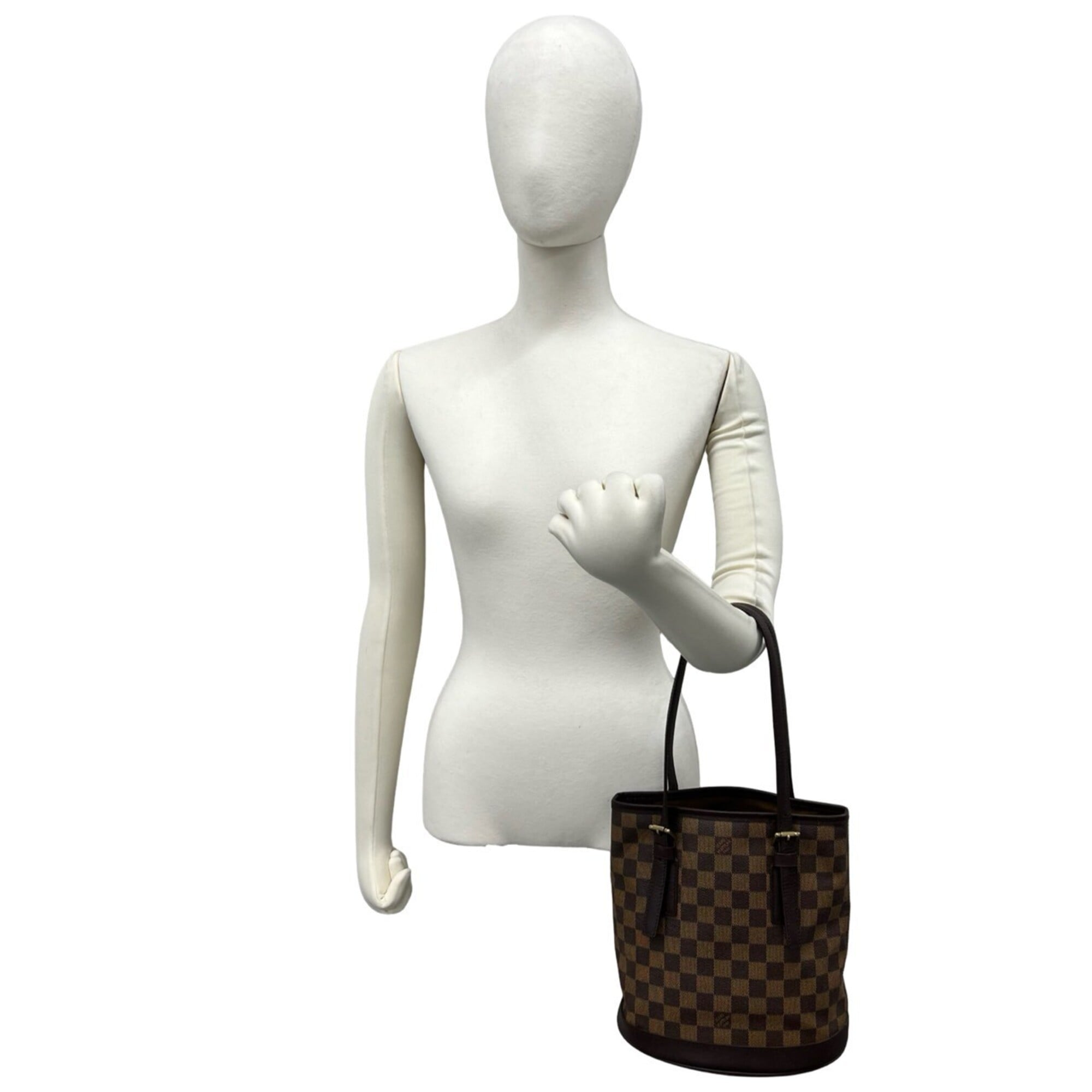 Louis Vuitton Brown Leather Pvc Handbag Tote Bag (Pre-Owned)