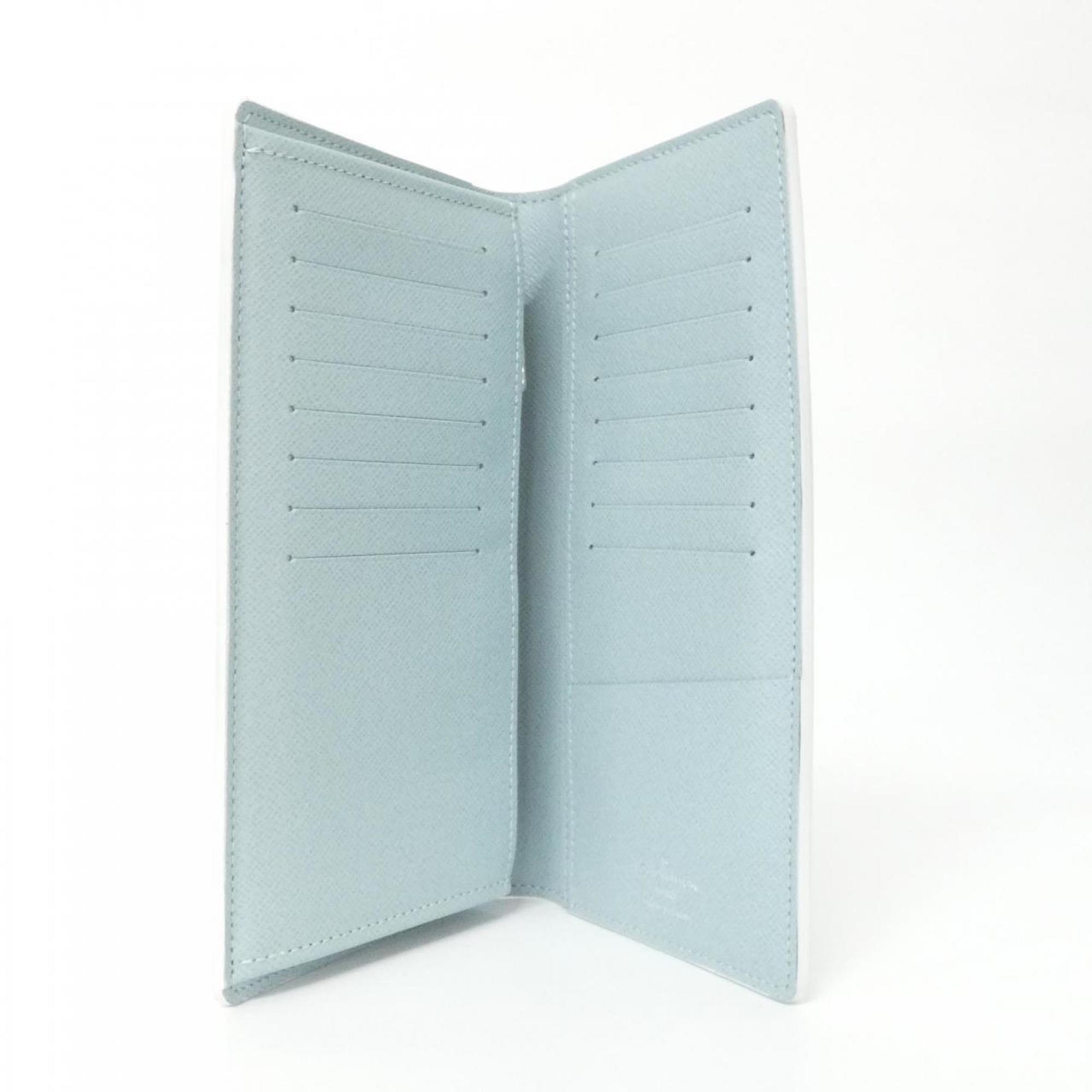 Louis Vuitton Light Blue Coated Canvas Long Wallet (Bi-Fold) (Pre-Owned)