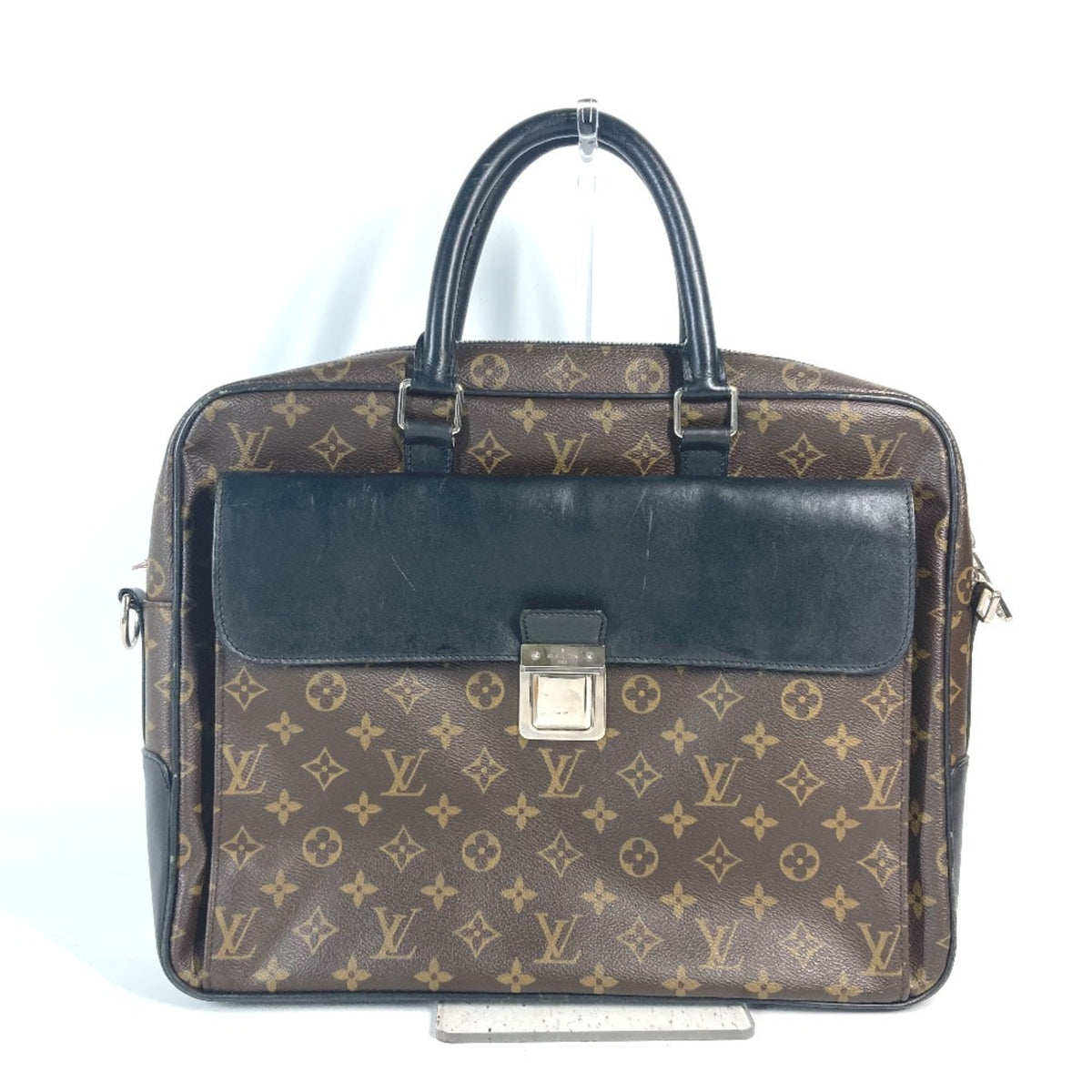 Louis Vuitton Black Brown Galle Monogram Leather Handbag (Pre-Owned)