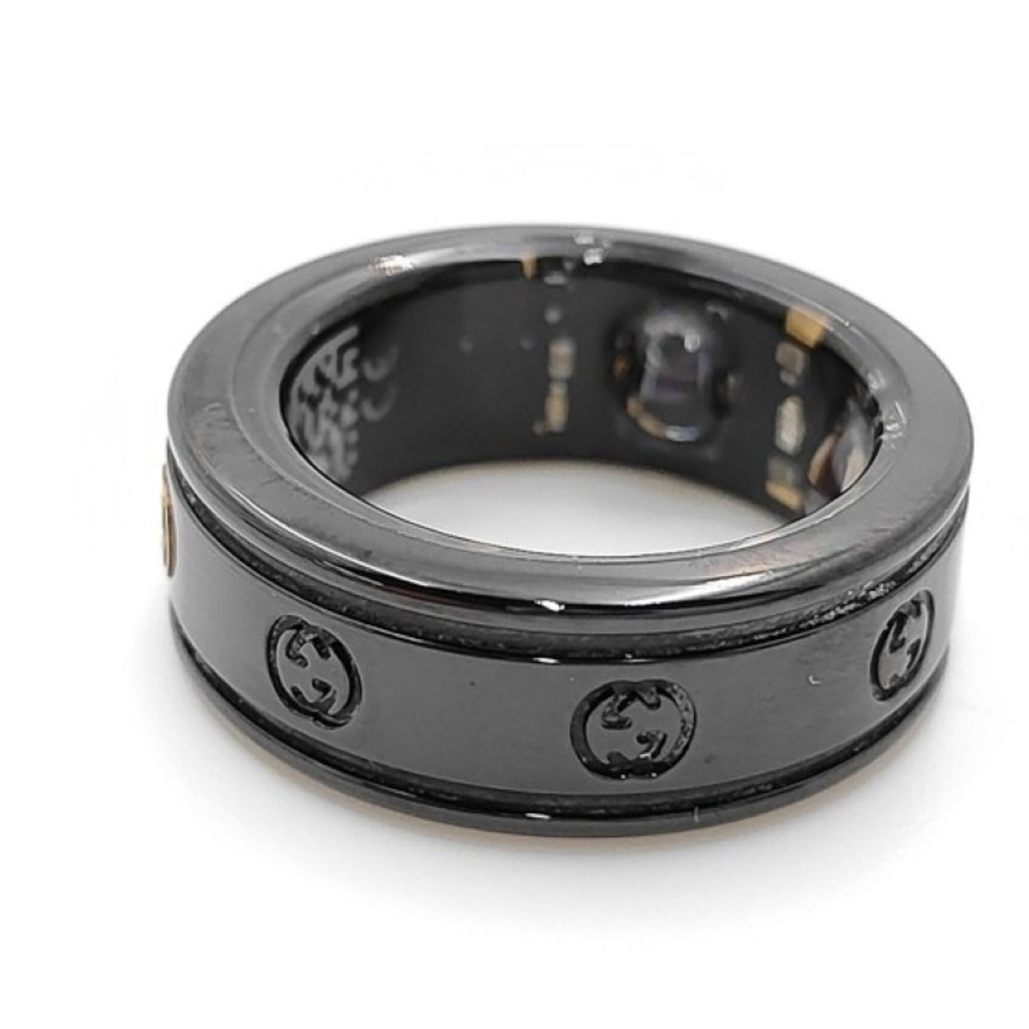 Gucci Black Titanium Band Ring (Pre-Owned)
